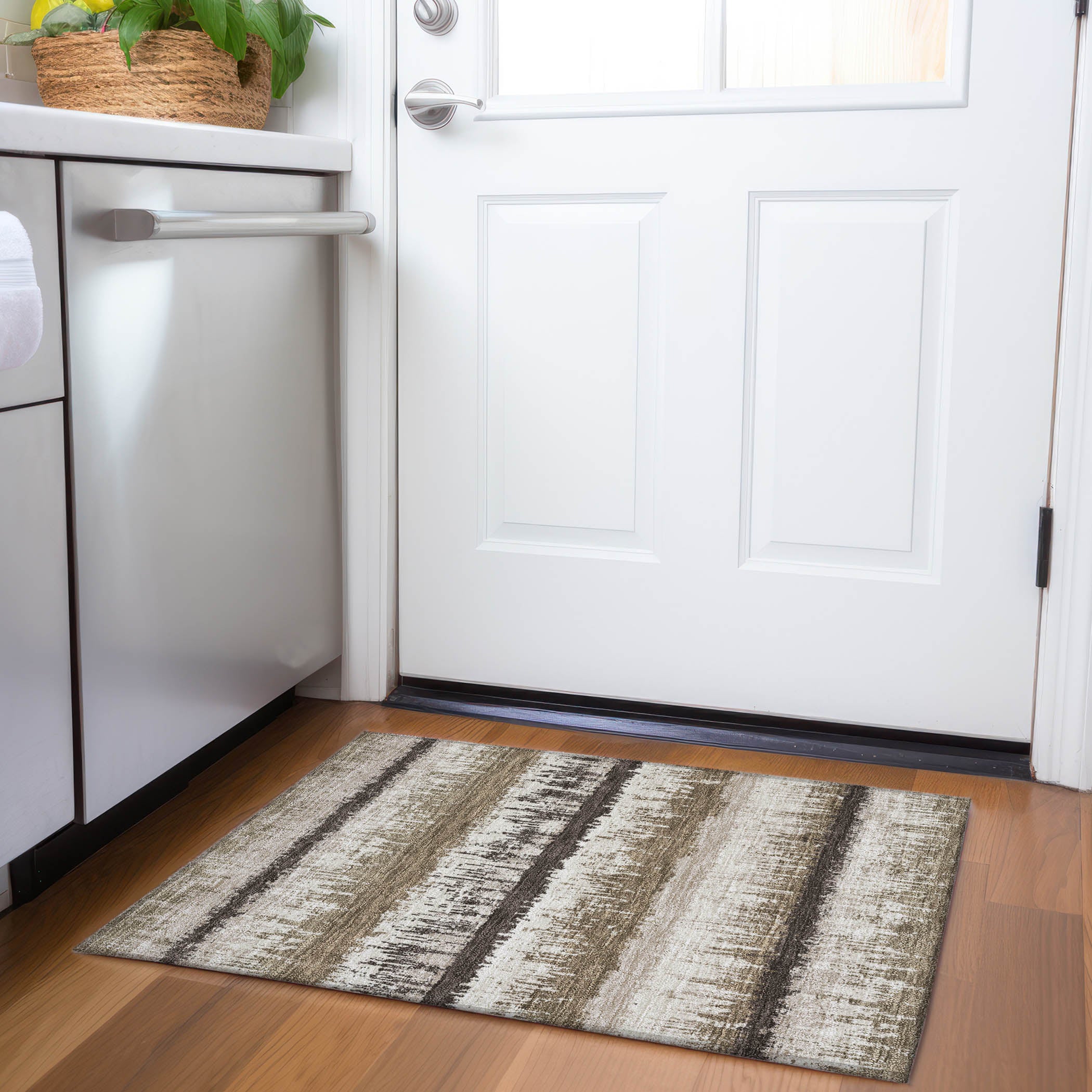 Marrakech Machine Washable Transitional Brown Rug 1'8" x 2'6" #shape_Rectangle