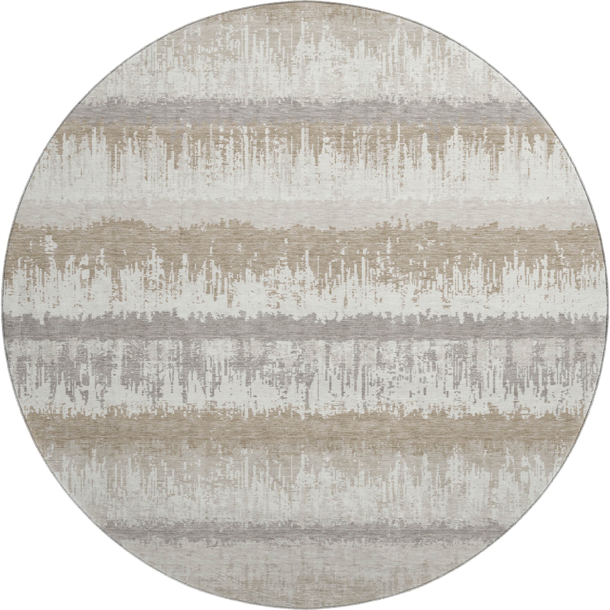 Marrakech Machine Washable Transitional Ivory Rug 8' x 8' #shape_Round