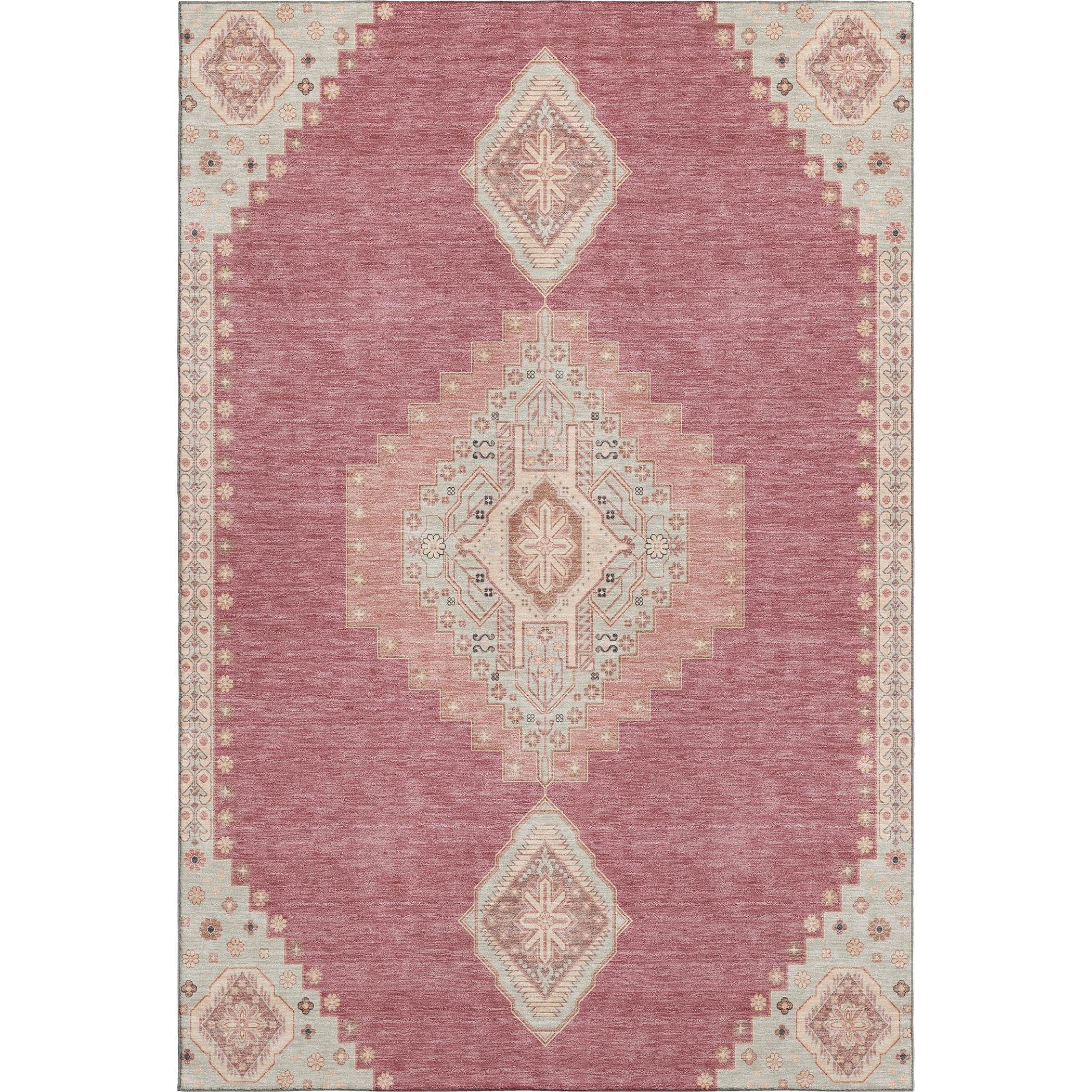 Jaipur Machine Washable Traditional Blush Pink Rug 2'6" x 3'10" #shape_Rectangle