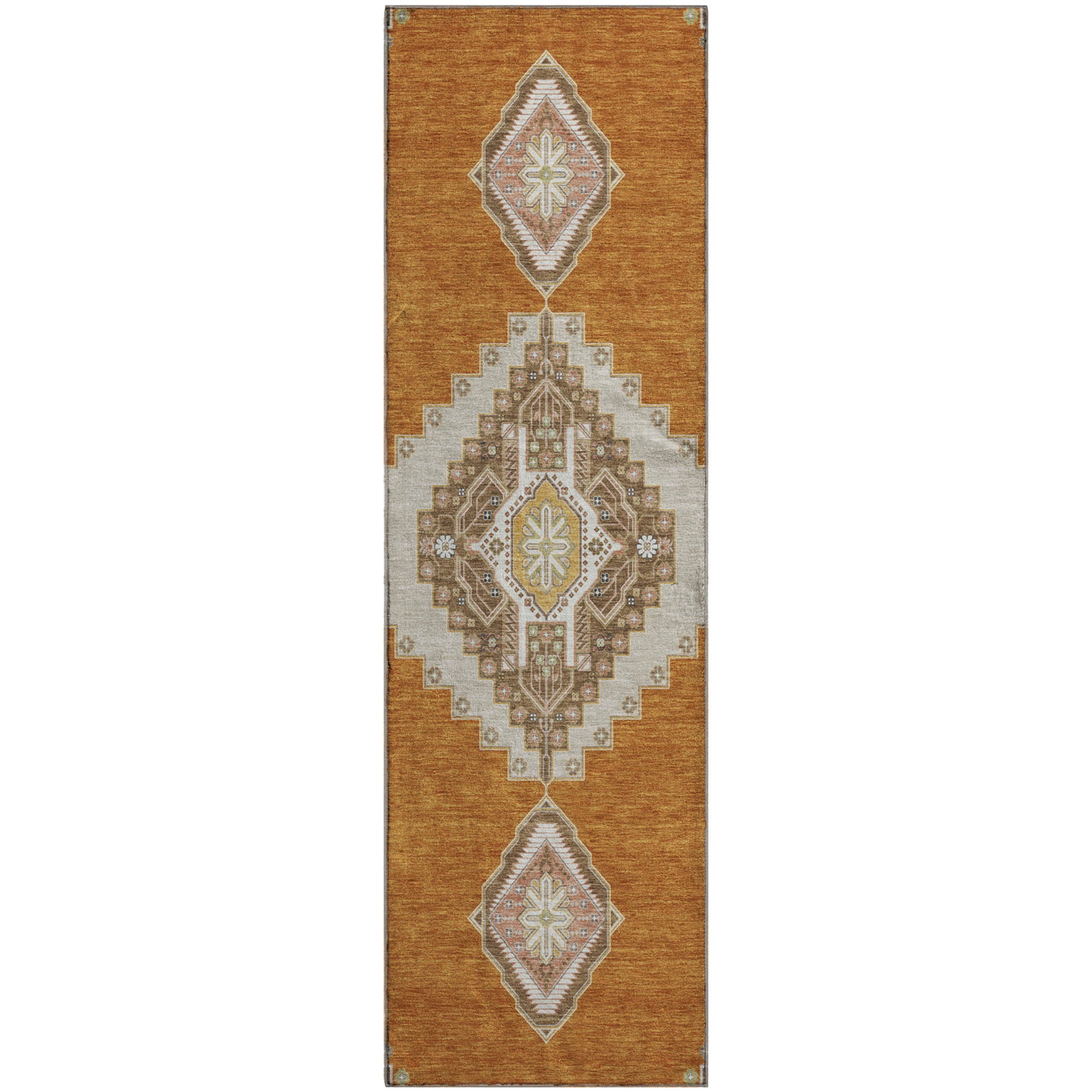 Jaipur Machine Washable Traditional Copper Orange Rug 2'3" x 7'6" #shape_Runner