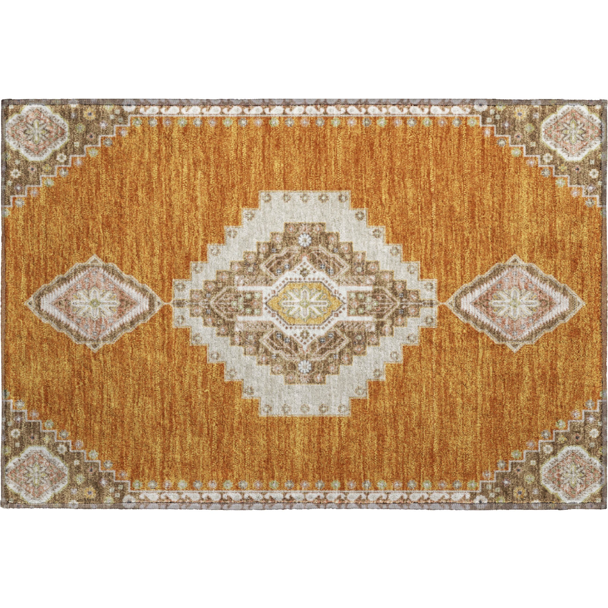 Jaipur Machine Washable Traditional Copper Orange Rug 1'8" x 2'6" #shape_Rectangle