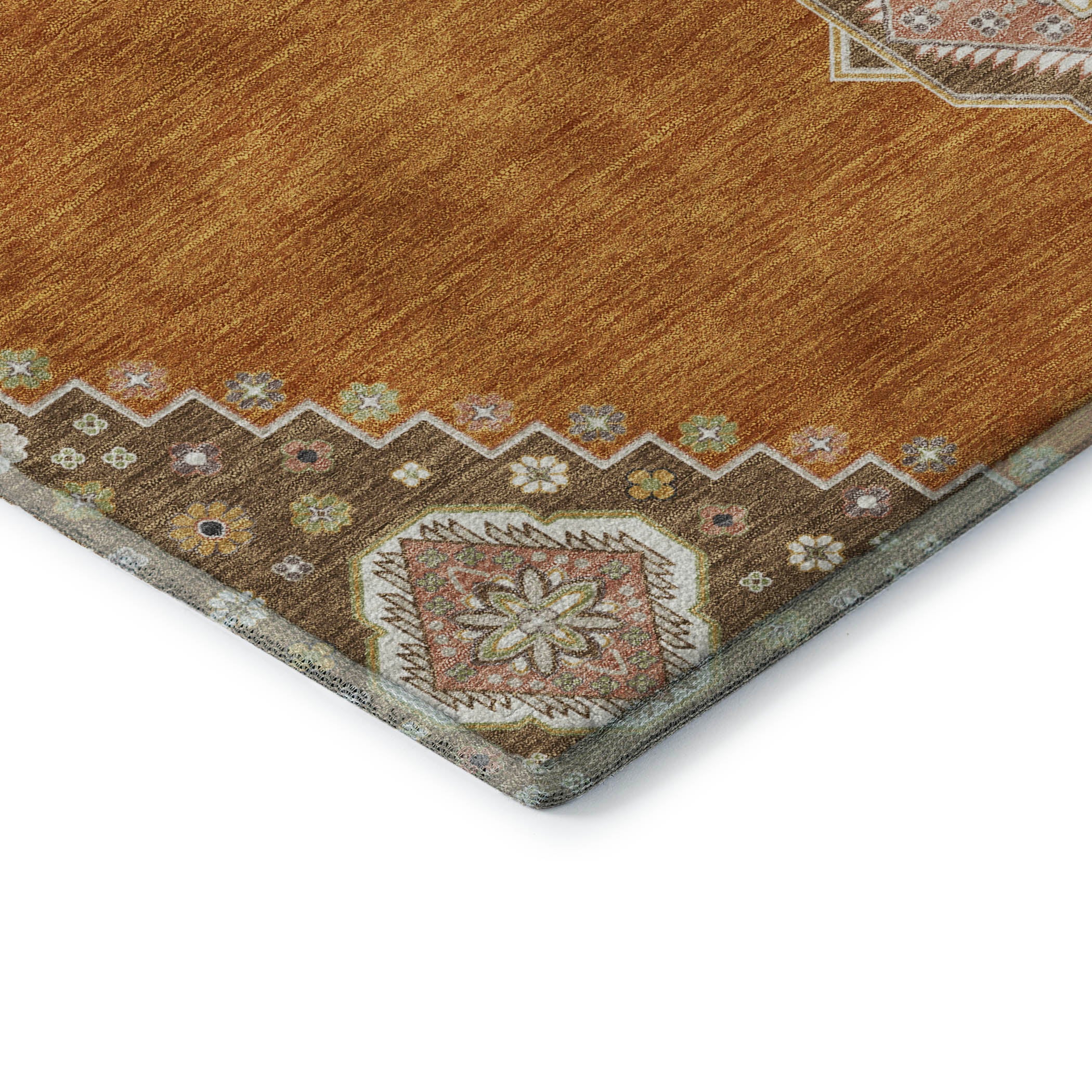 Jaipur Machine Washable Traditional Copper Orange Rug 1'8" x 2'6" #shape_Rectangle