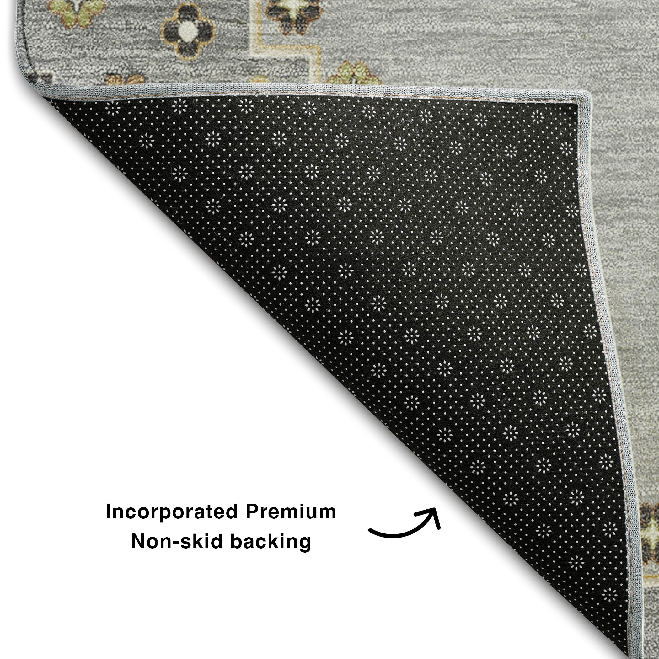 Jaipur Machine Washable Traditional Gray Rug 1'8" x 2'6" #shape_Rectangle