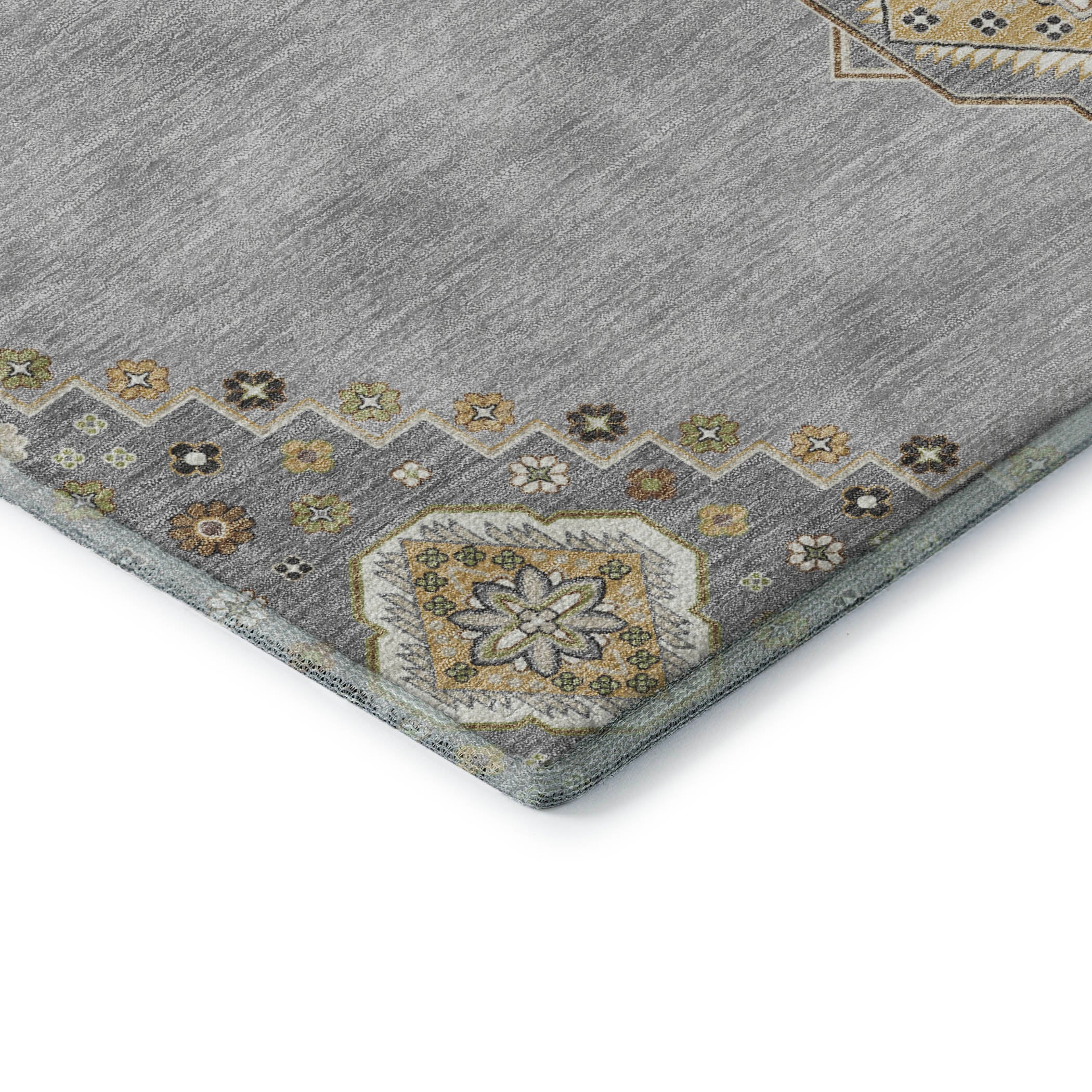 Jaipur Machine Washable Traditional Gray Rug 1'8" x 2'6" #shape_Rectangle