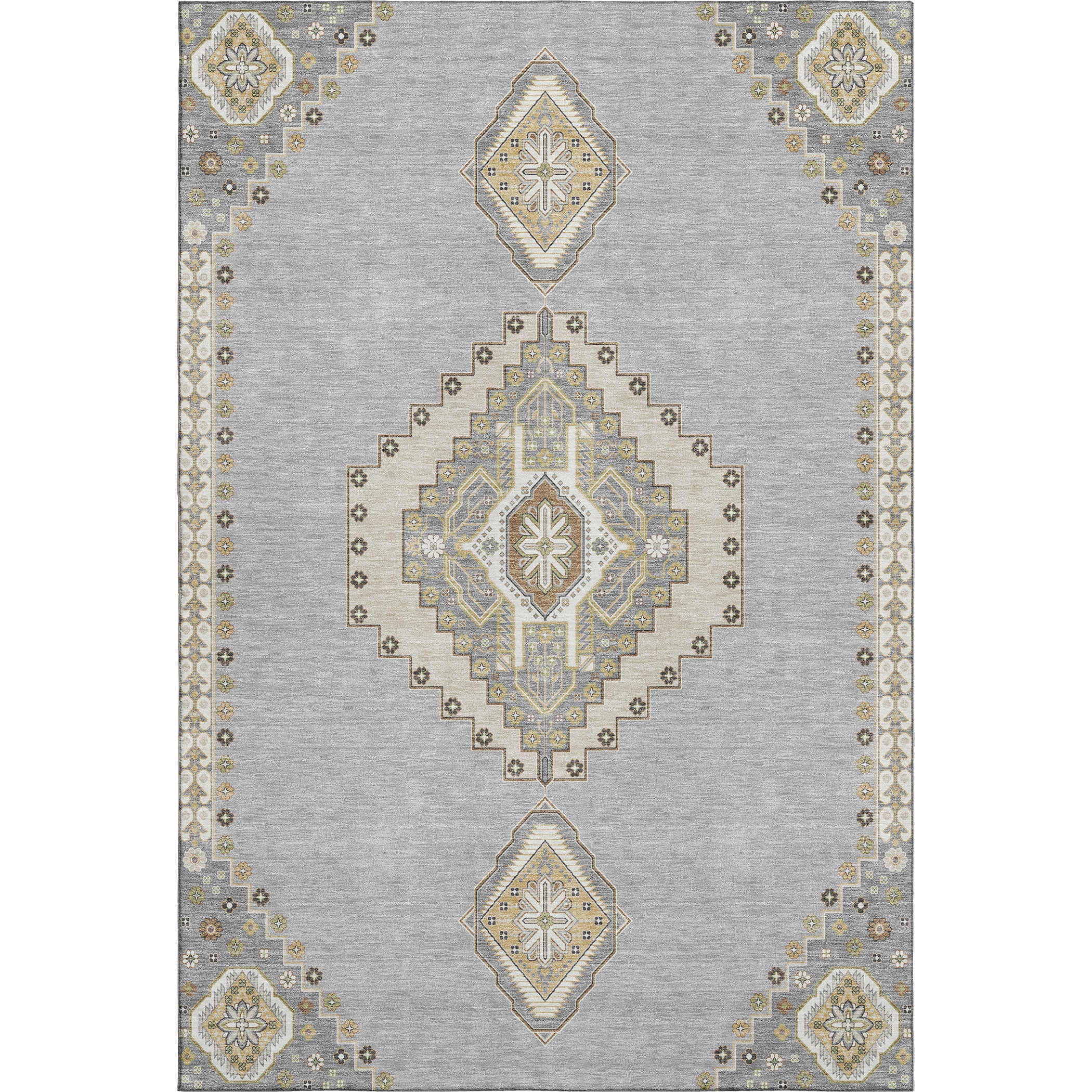 Jaipur Machine Washable Traditional Gray Rug 2'6" x 3'10" #shape_Rectangle