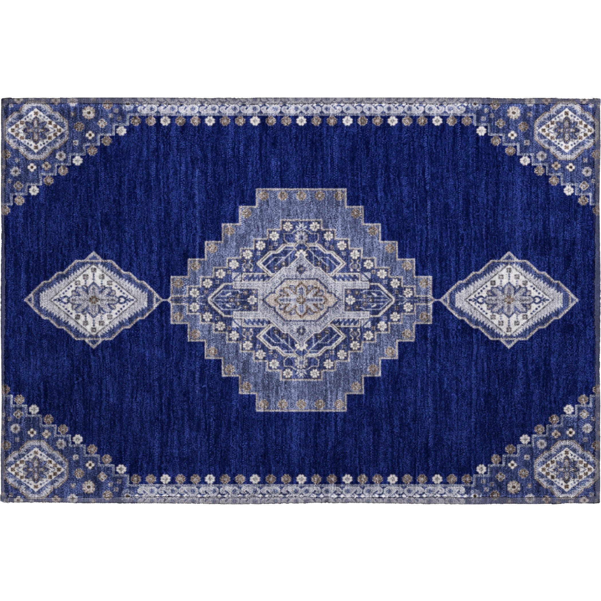 Jaipur Machine Washable Traditional Navy Blue Rug 1'8" x 2'6" #shape_Rectangle