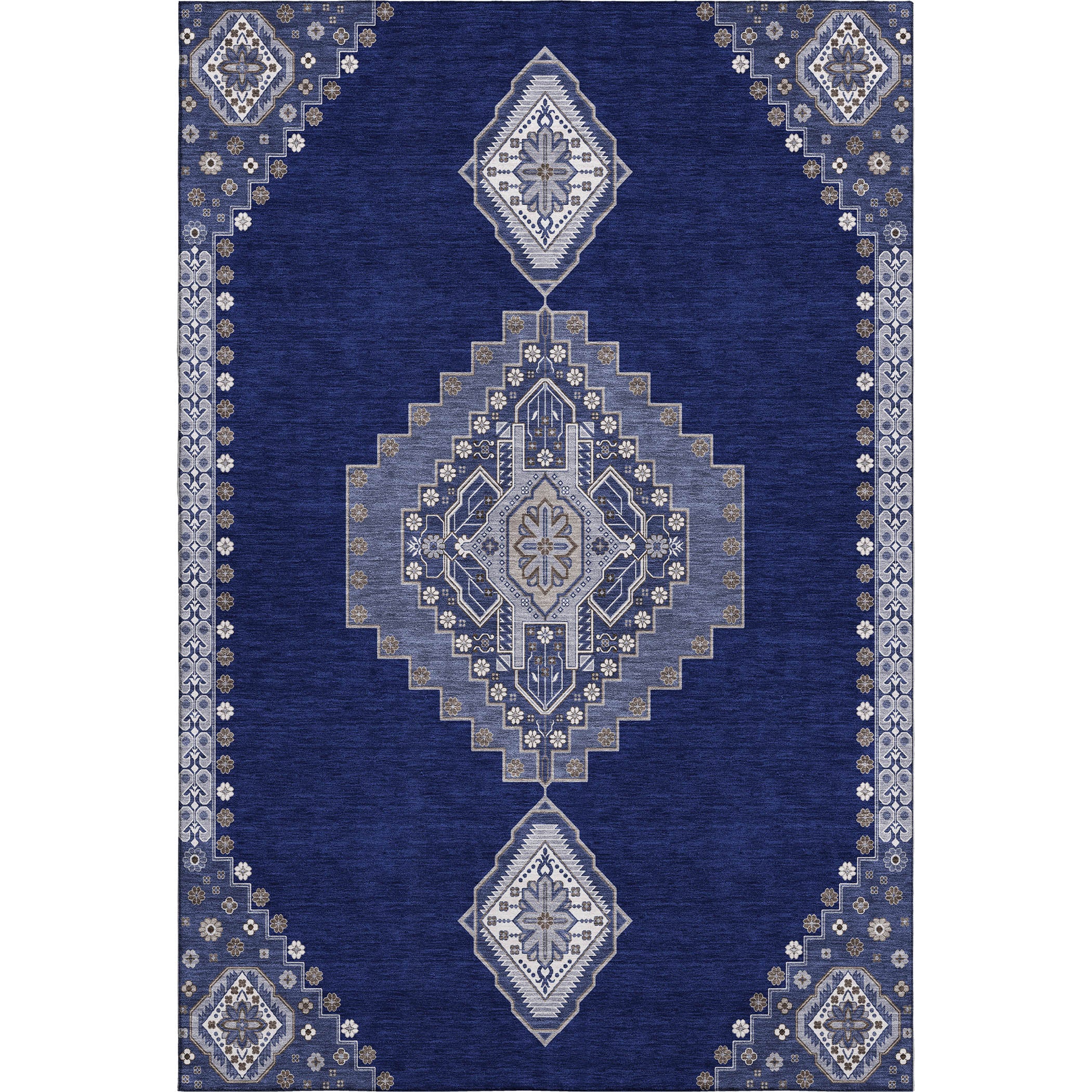 Jaipur Machine Washable Traditional Navy Blue Rug 2'6" x 3'10" #shape_Rectangle