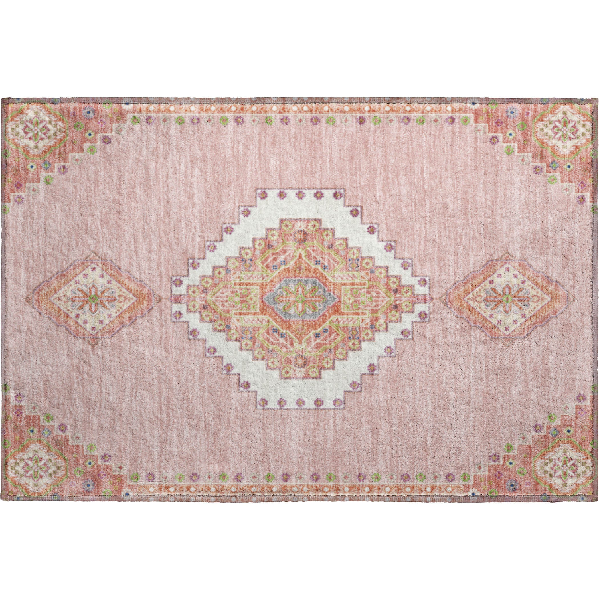 Jaipur Machine Washable Traditional Pink Rug 1'8" x 2'6" #shape_Rectangle