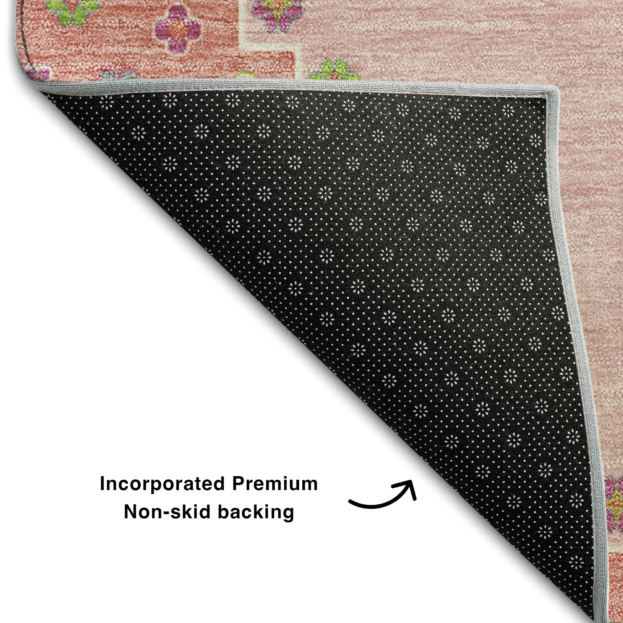 Jaipur Machine Washable Traditional Pink Rug 1'8" x 2'6" #shape_Rectangle
