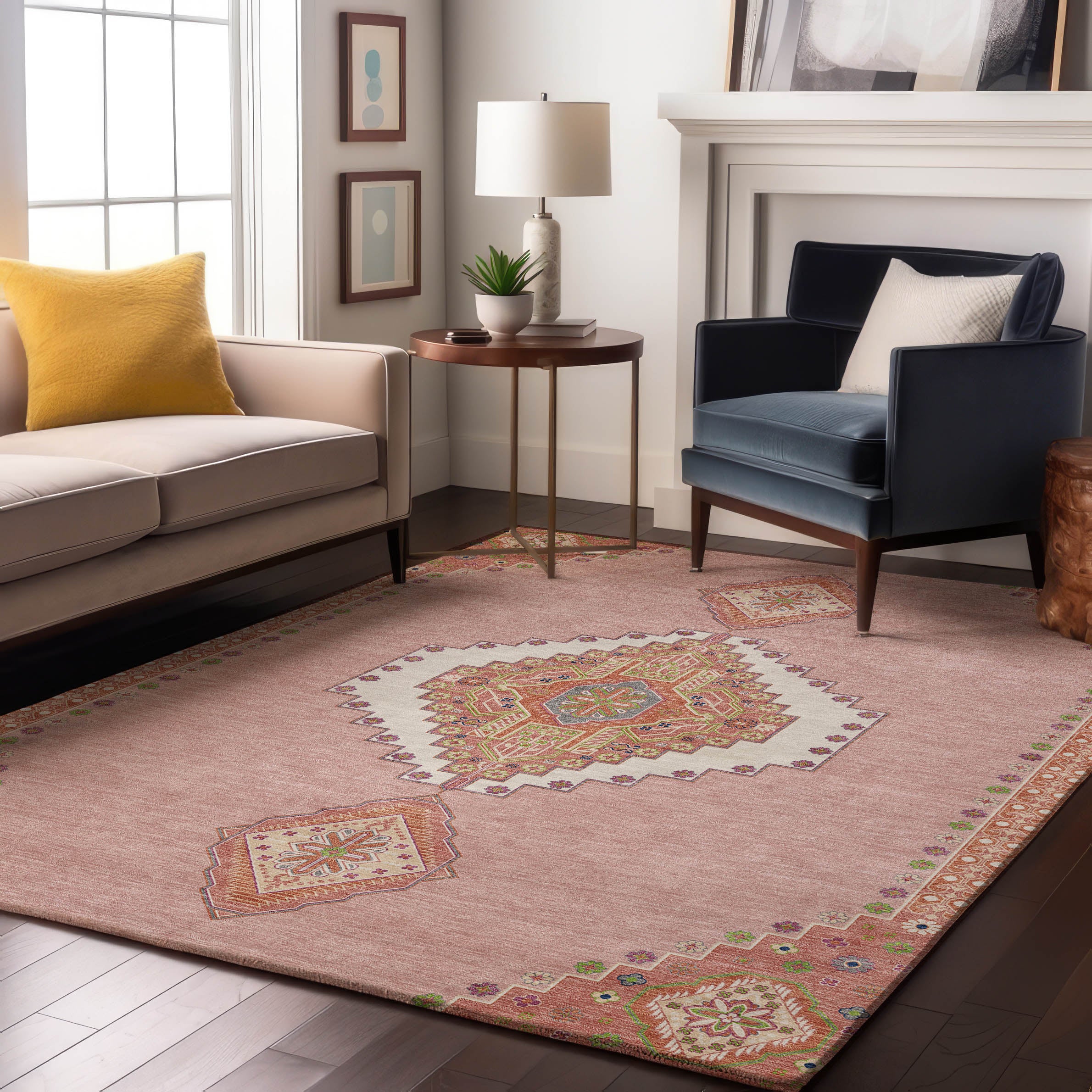 Jaipur Machine Washable Traditional Pink Rug 2'6" x 3'10" #shape_Rectangle
