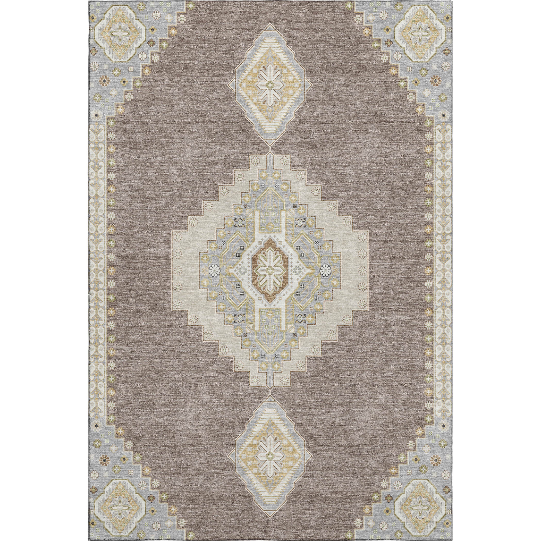 Jaipur Machine Washable Traditional Taupe Brown Rug 2'6" x 3'10" #shape_Rectangle