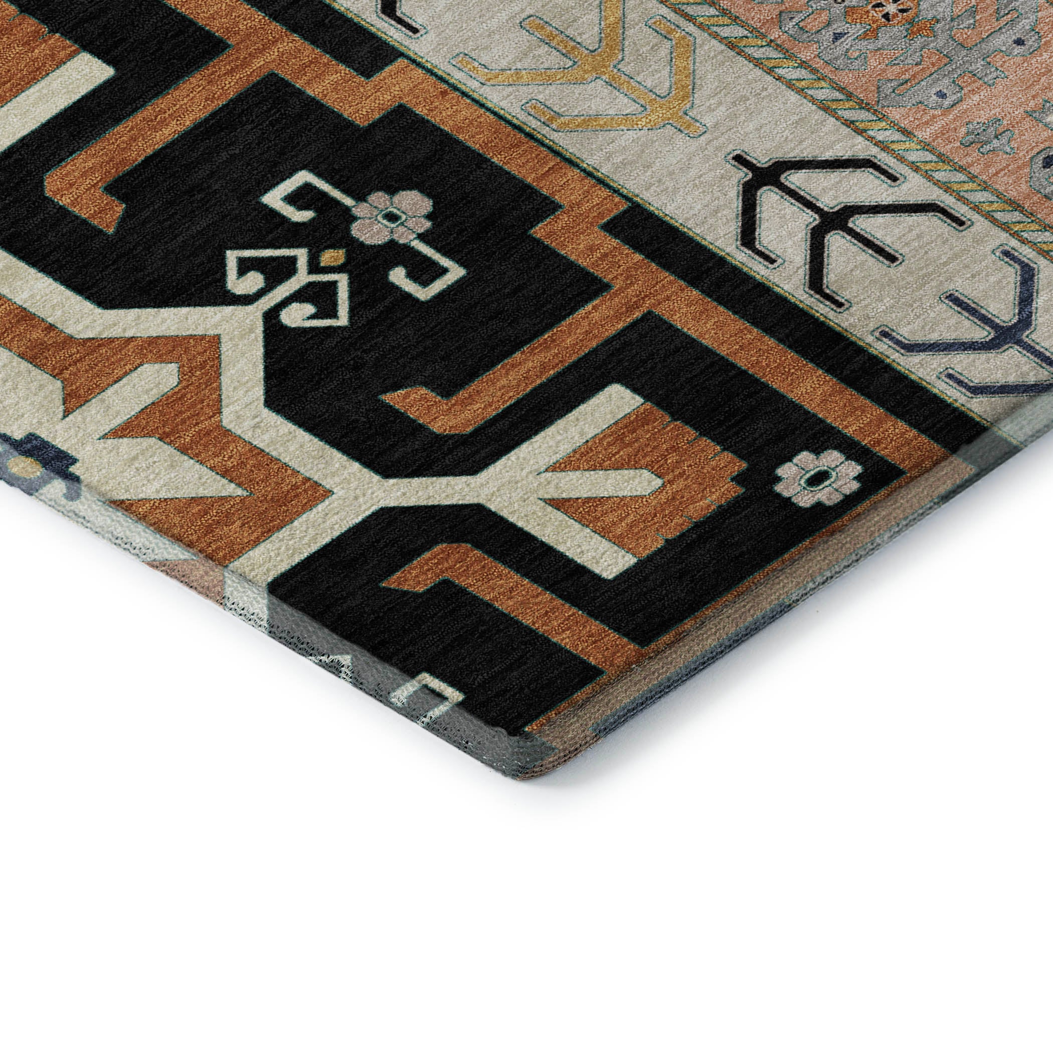 Chiang Mai Machine Washable Transitional Black Rug 1'8" x 2'6" #shape_Rectangle