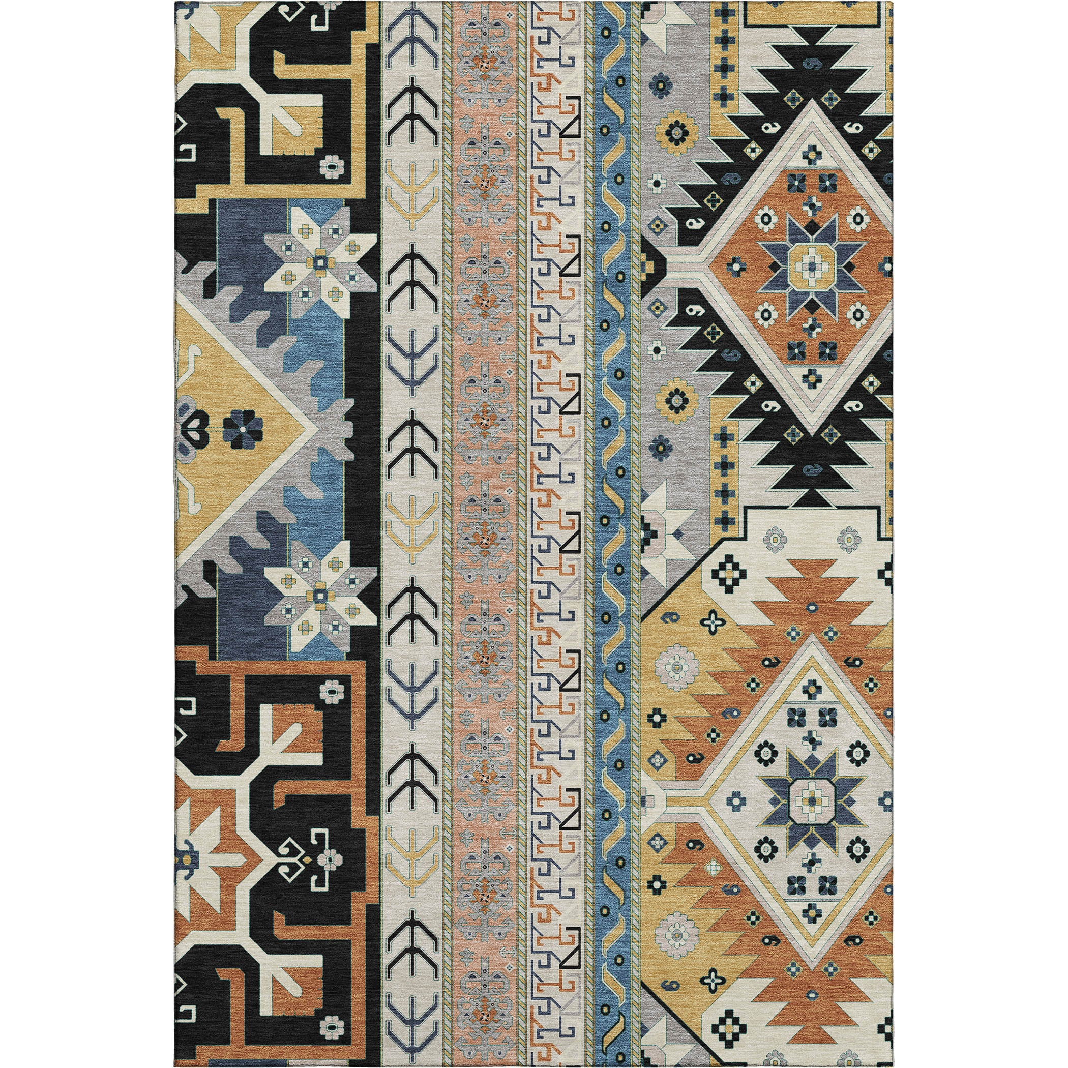 Chiang Mai Machine Washable Transitional Black Rug 2'6" x 3'10" #shape_Rectangle