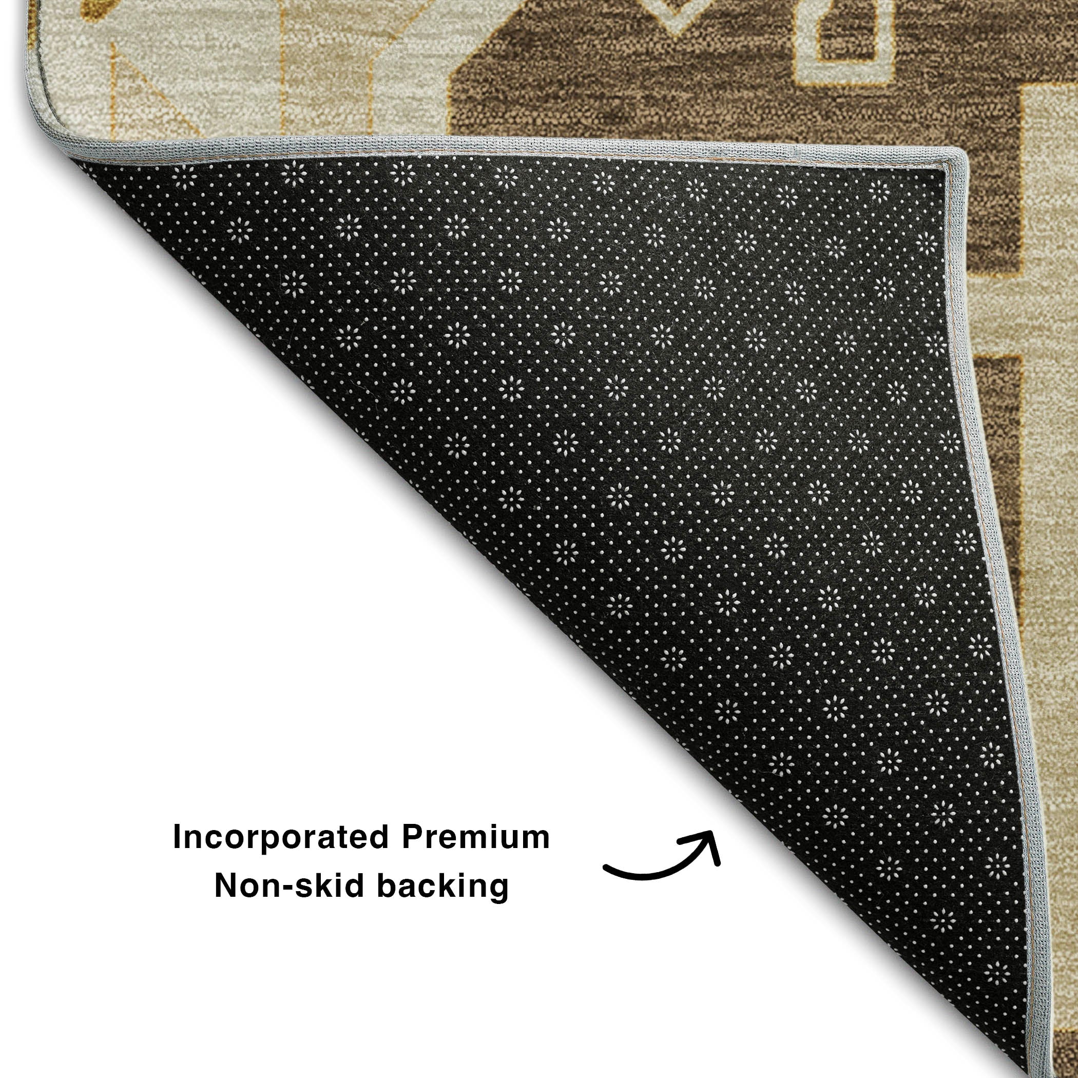 Chiang Mai Machine Washable Transitional Brown Rug 1'8" x 2'6" #shape_Rectangle