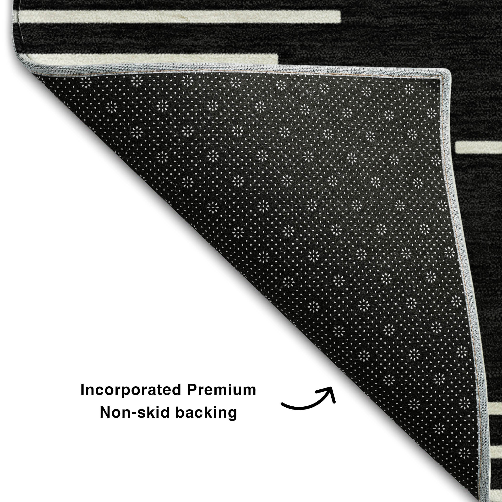 Marrakech Machine Washable Transitional Black Rug 1'8" x 2'6" #shape_Rectangle