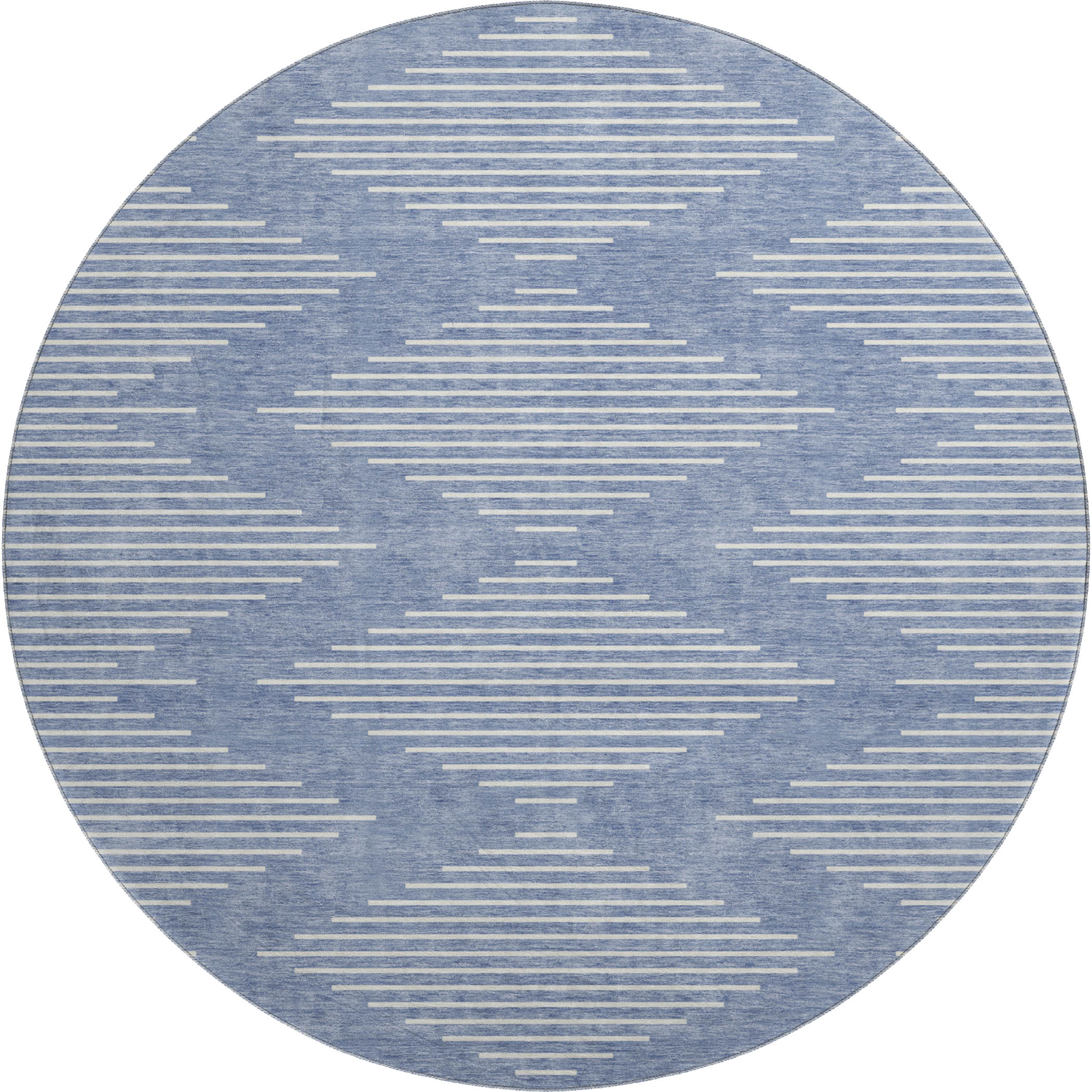 Marrakech Machine Washable Transitional Denim Blue Rug 8' x 8' #shape_Round