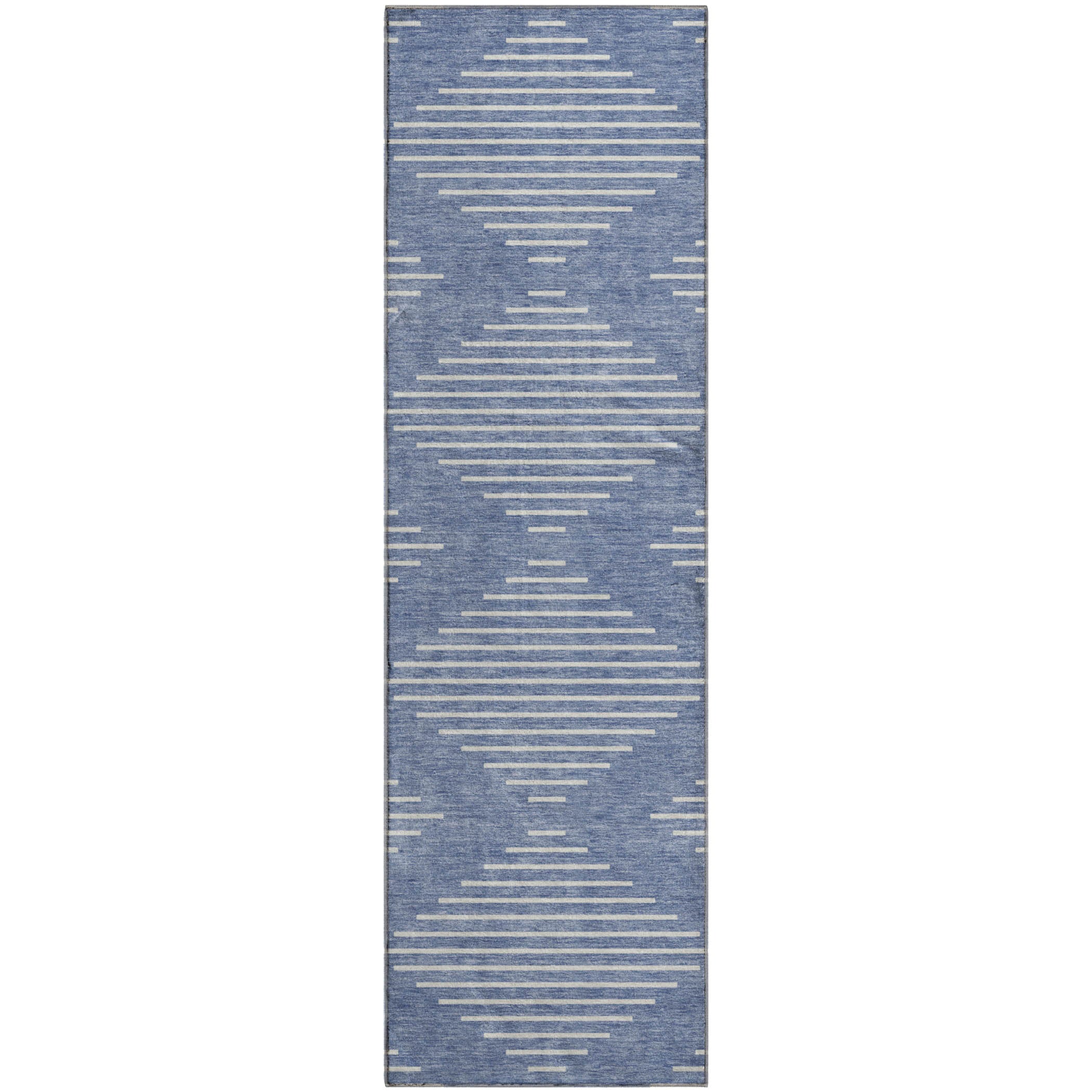 Marrakech Machine Washable Transitional Denim Blue Rug 2'3" x 7'6" #shape_Runner
