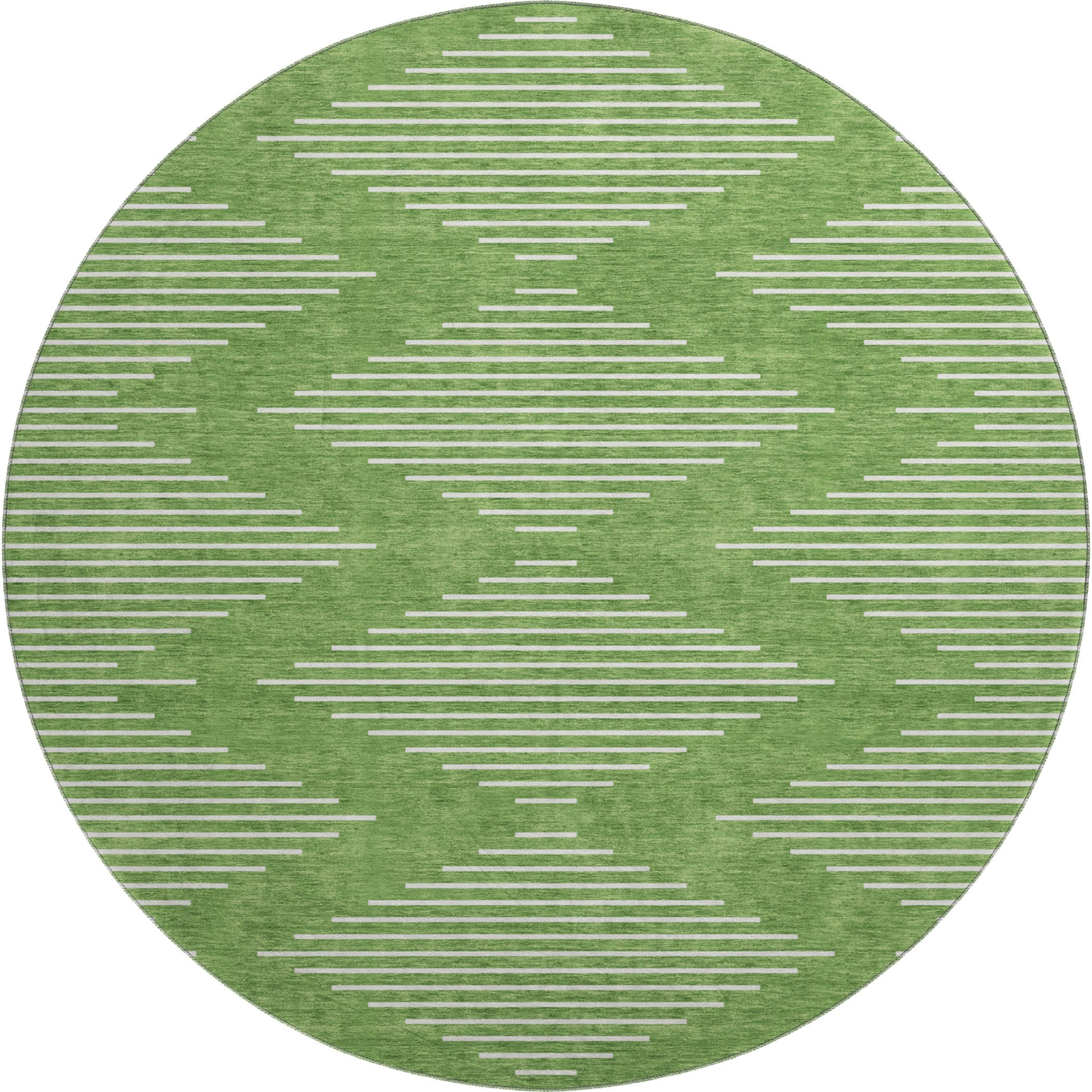Marrakech Machine Washable Transitional Green Rug 8' x 8' #shape_Round