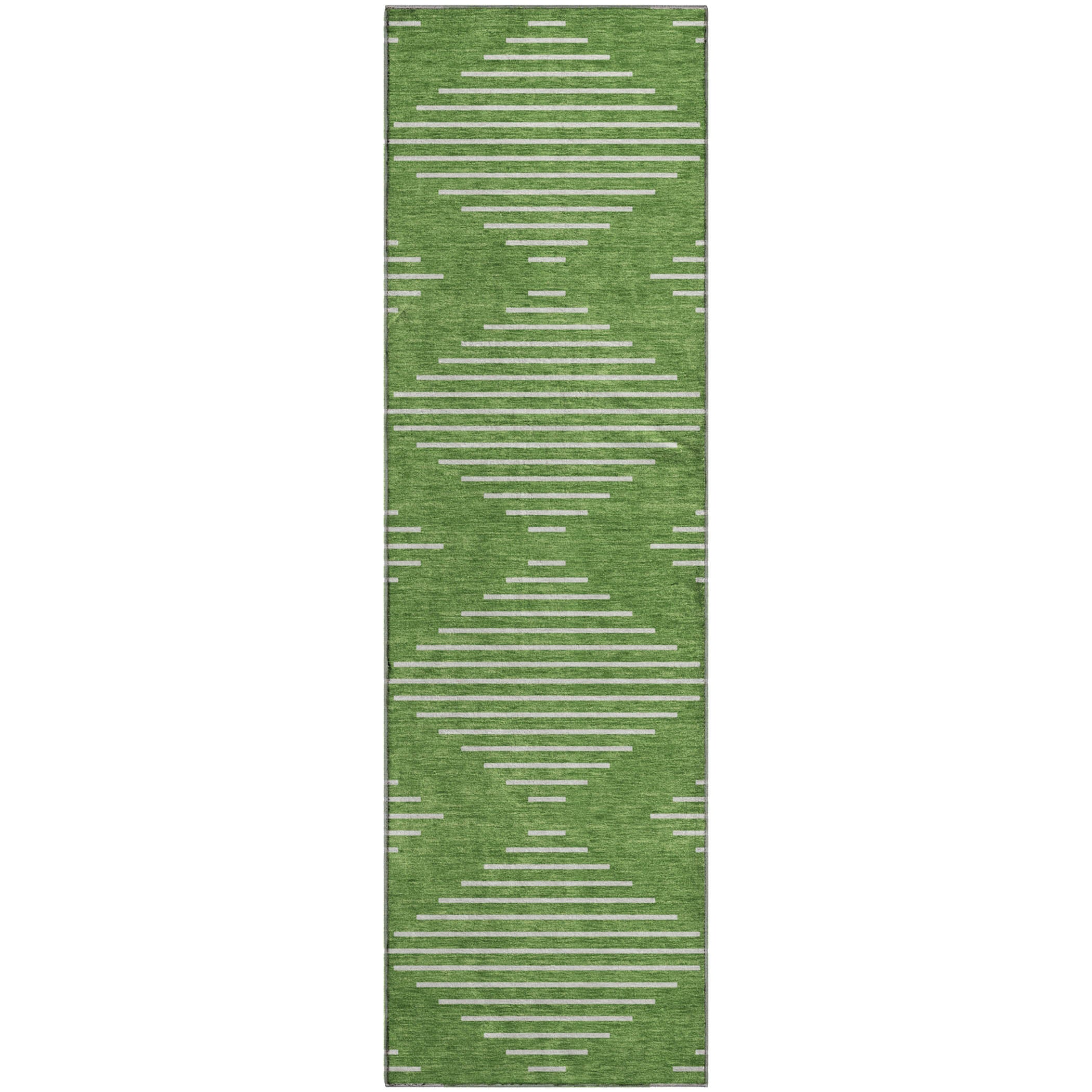 Marrakech Machine Washable Transitional Green Rug 2'3" x 7'6" #shape_Runner