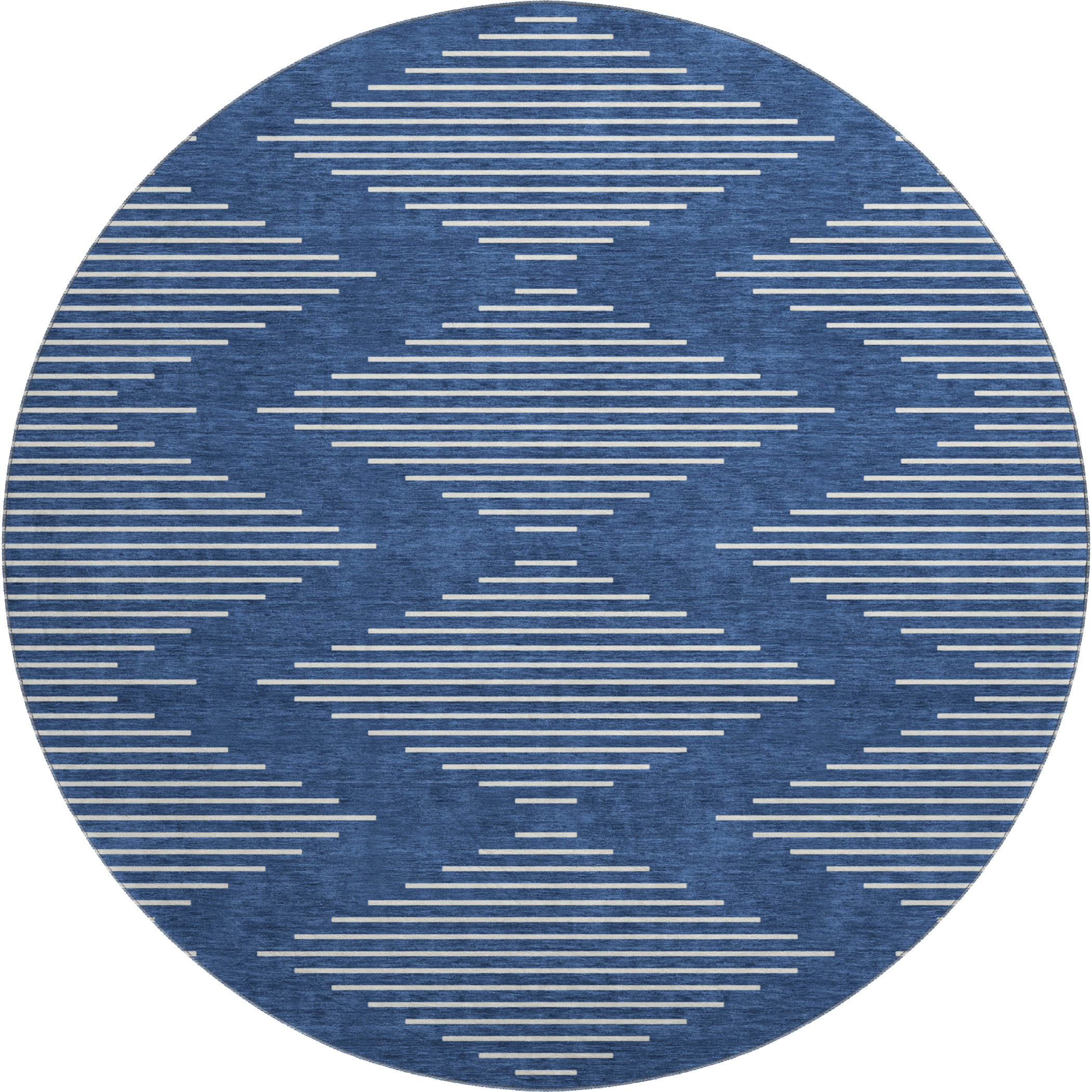Marrakech Machine Washable Transitional Navy Blue Rug 8' x 8' #shape_Round