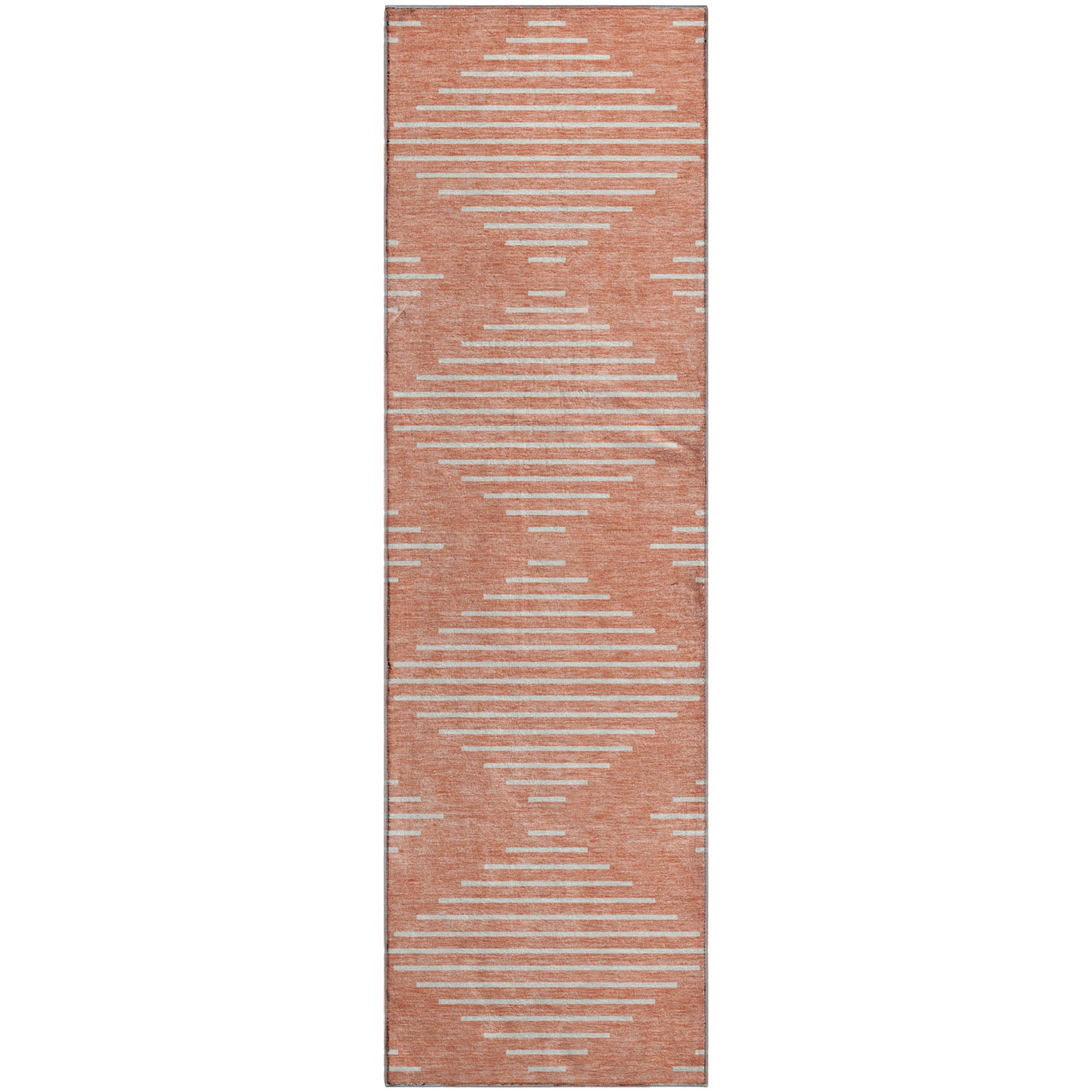 Marrakech Machine Washable Transitional Salmon Orange Rug 2'3" x 7'6" #shape_Runner