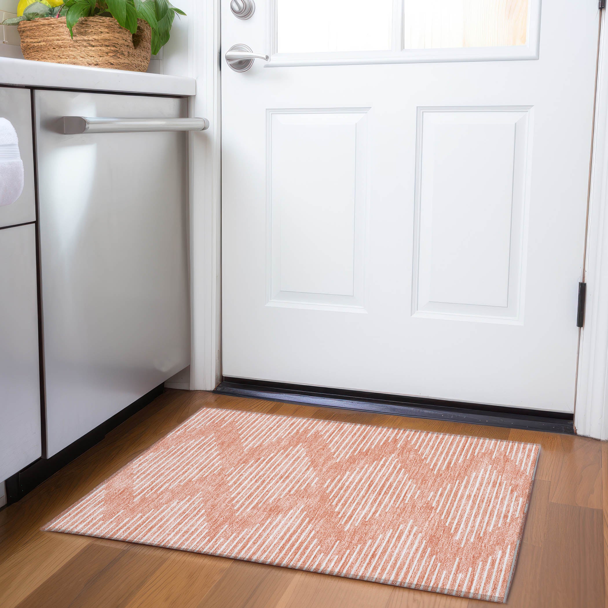 Marrakech Machine Washable Transitional Salmon Orange Rug 1'8" x 2'6" #shape_Rectangle