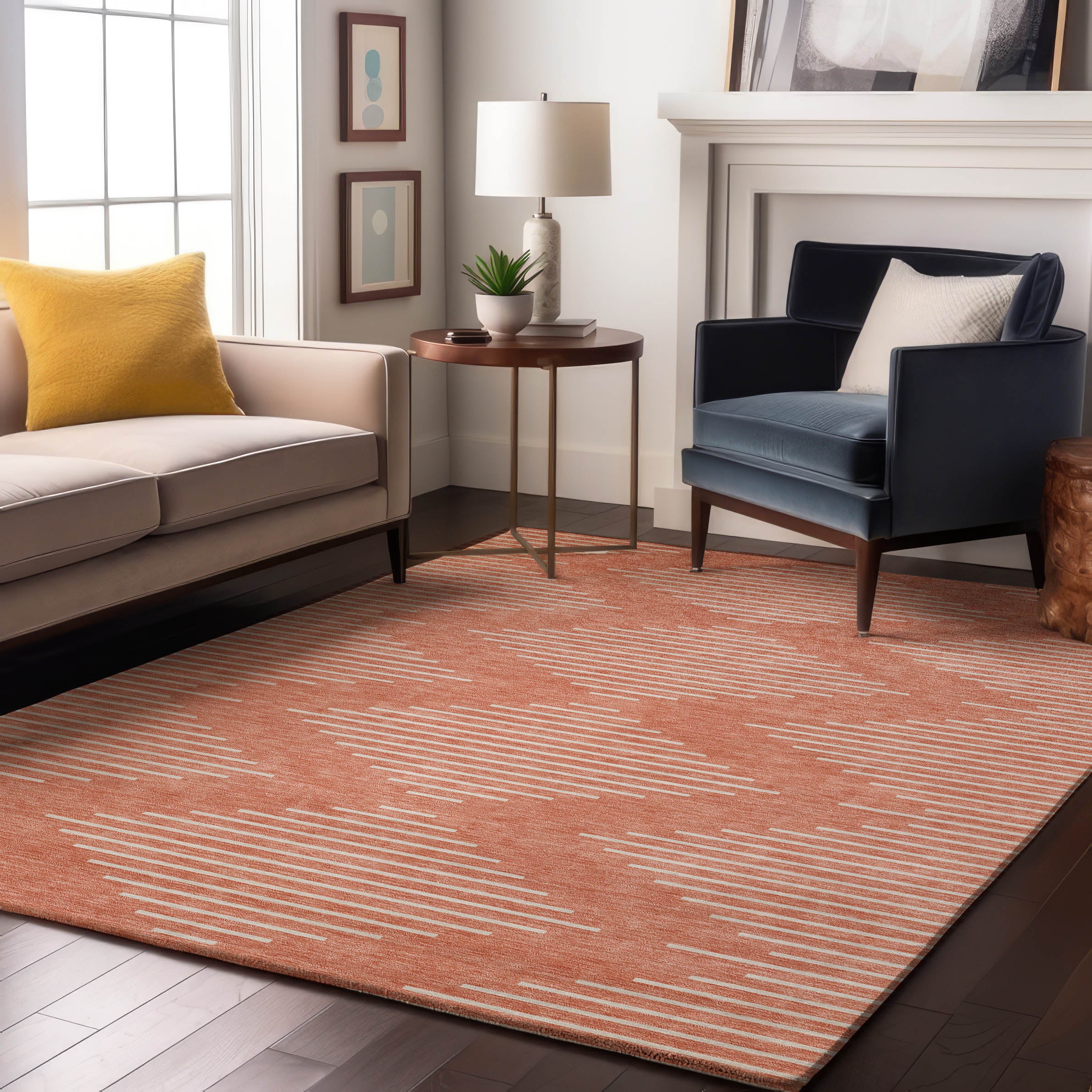Marrakech Machine Washable Transitional Salmon Orange Rug 2'6" x 3'10" #shape_Rectangle