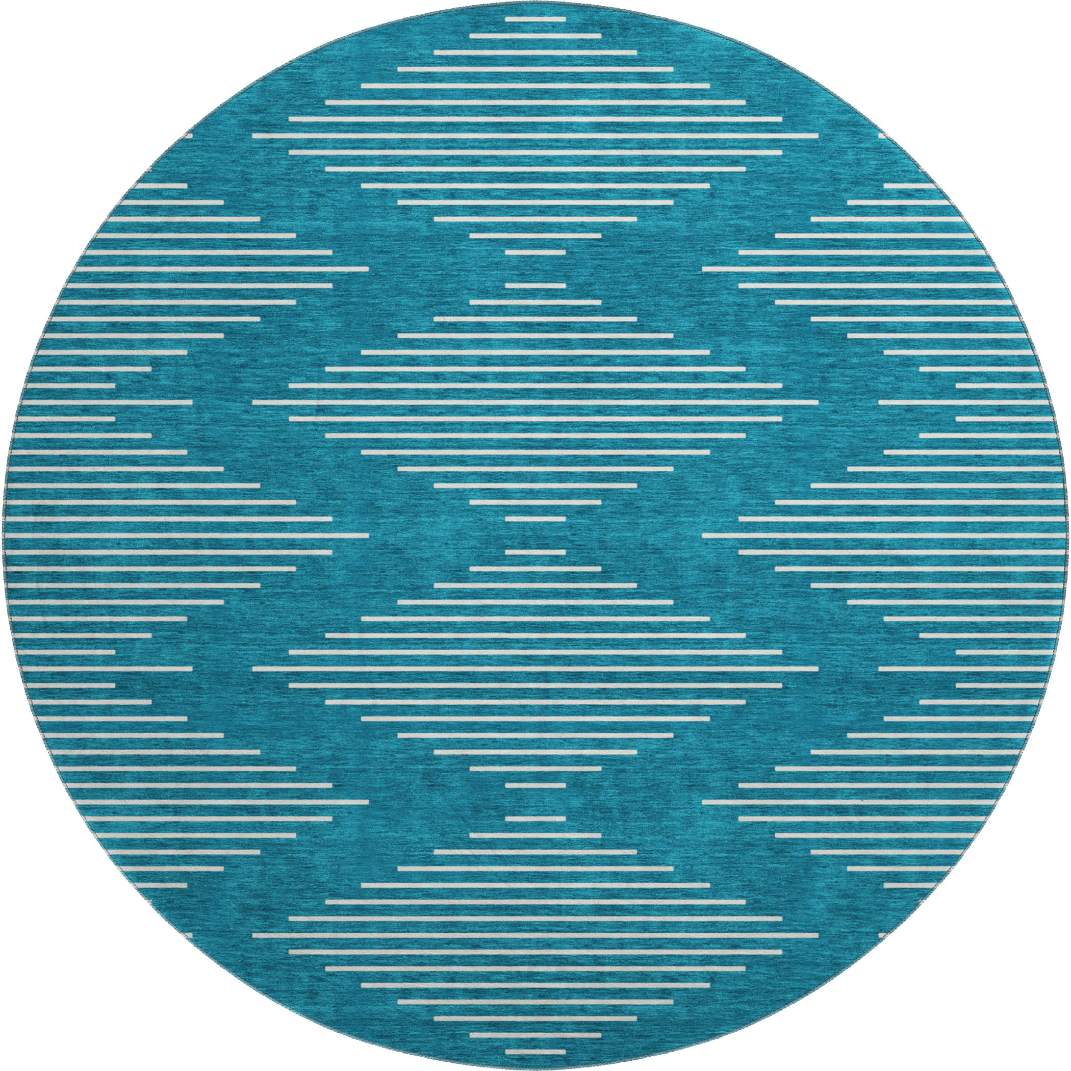Marrakech Machine Washable Transitional Teal Rug 8' x 8' #shape_Round