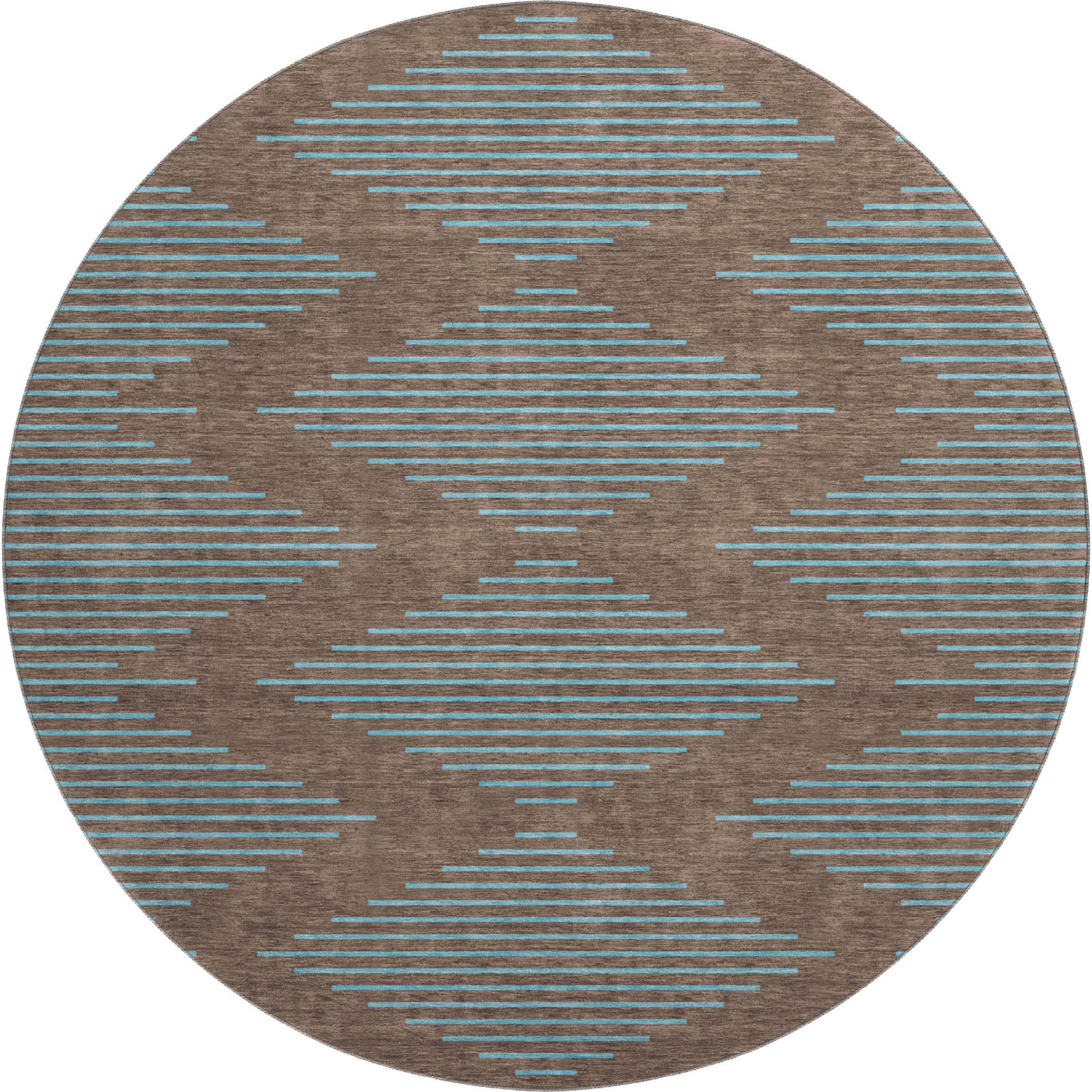 Sintra Machine Washable Transitional Brown Rug 8' x 8' #shape_Round