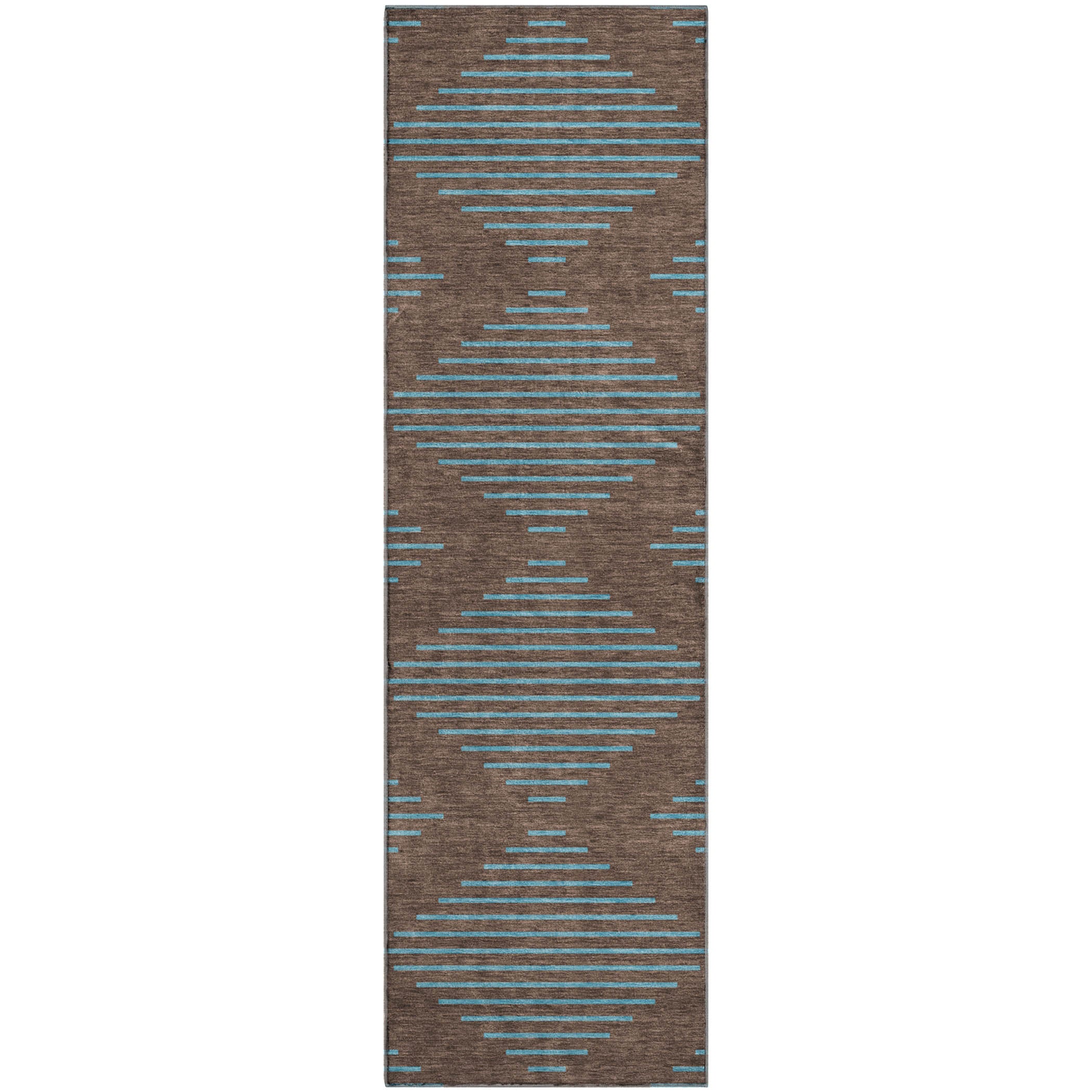 Sintra Machine Washable Transitional Brown Rug 2'3" x 7'6" #shape_Runner