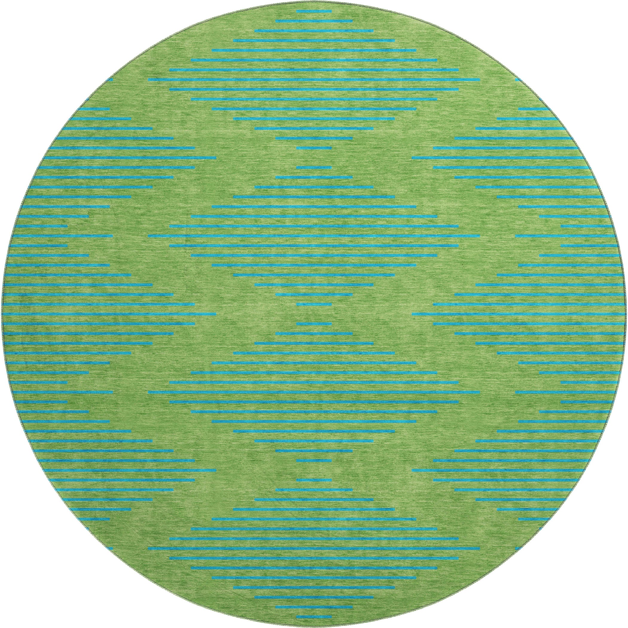 Sintra Machine Washable Transitional Green Rug 8' x 8' #shape_Round