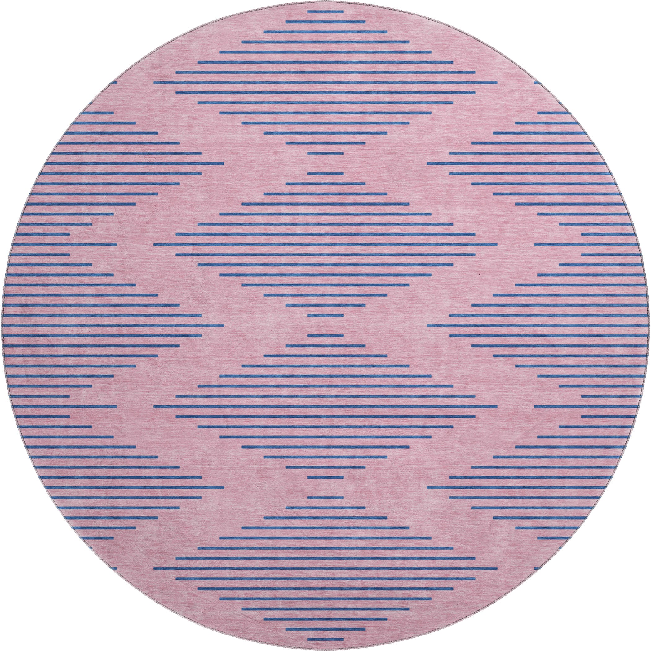 Sintra Machine Washable Transitional Pink Rug 8' x 8' #shape_Round