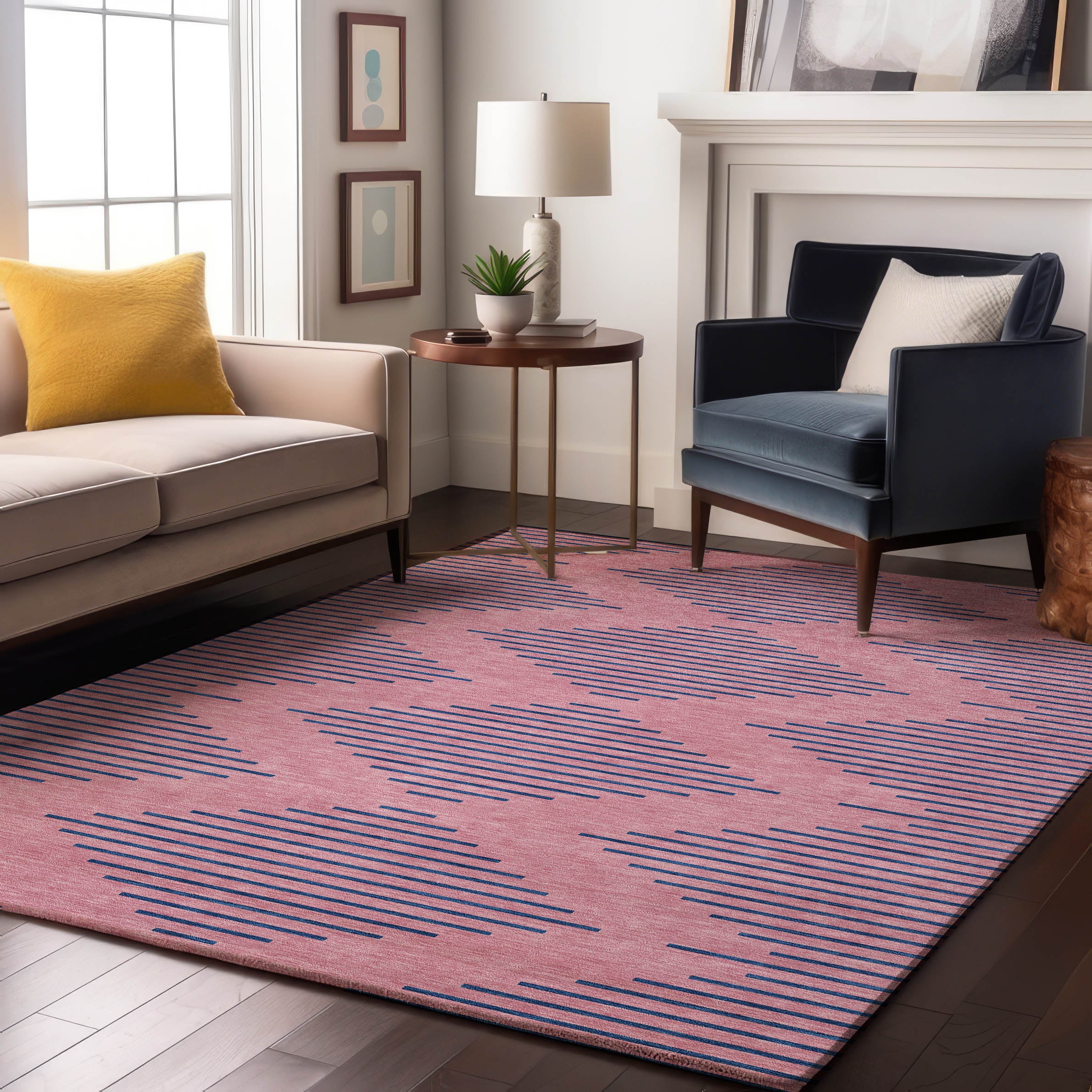 Sintra Machine Washable Transitional Pink Rug 2'6" x 3'10" #shape_Rectangle