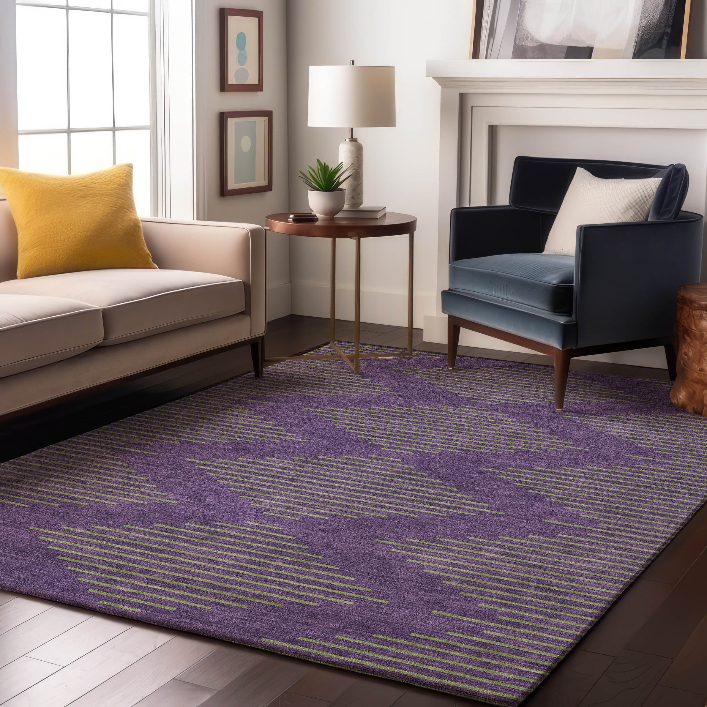Sintra Machine Washable Transitional Purple Rug 2'6" x 3'10" #shape_Rectangle