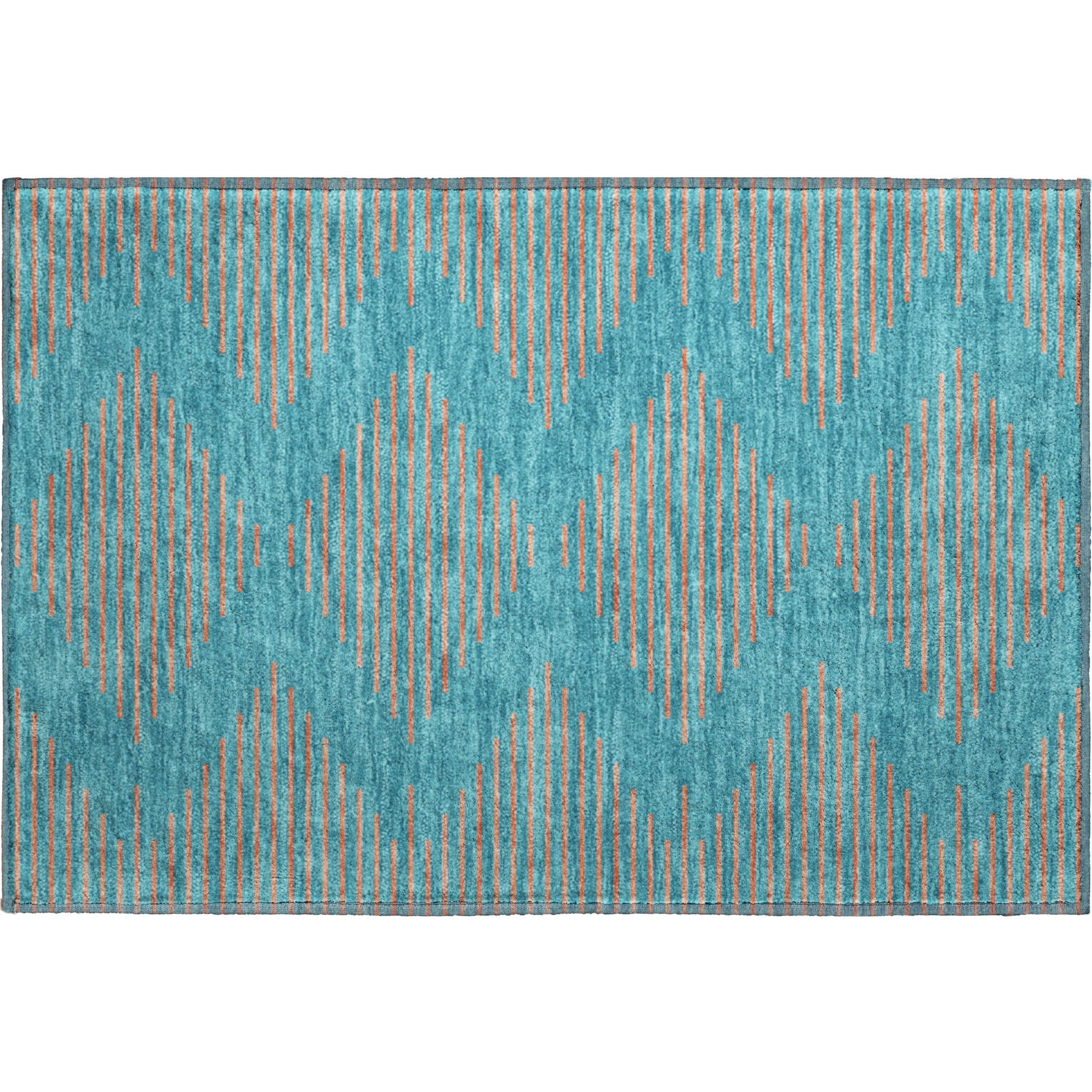 Sintra Machine Washable Transitional Teal Rug 1'8" x 2'6" #shape_Rectangle