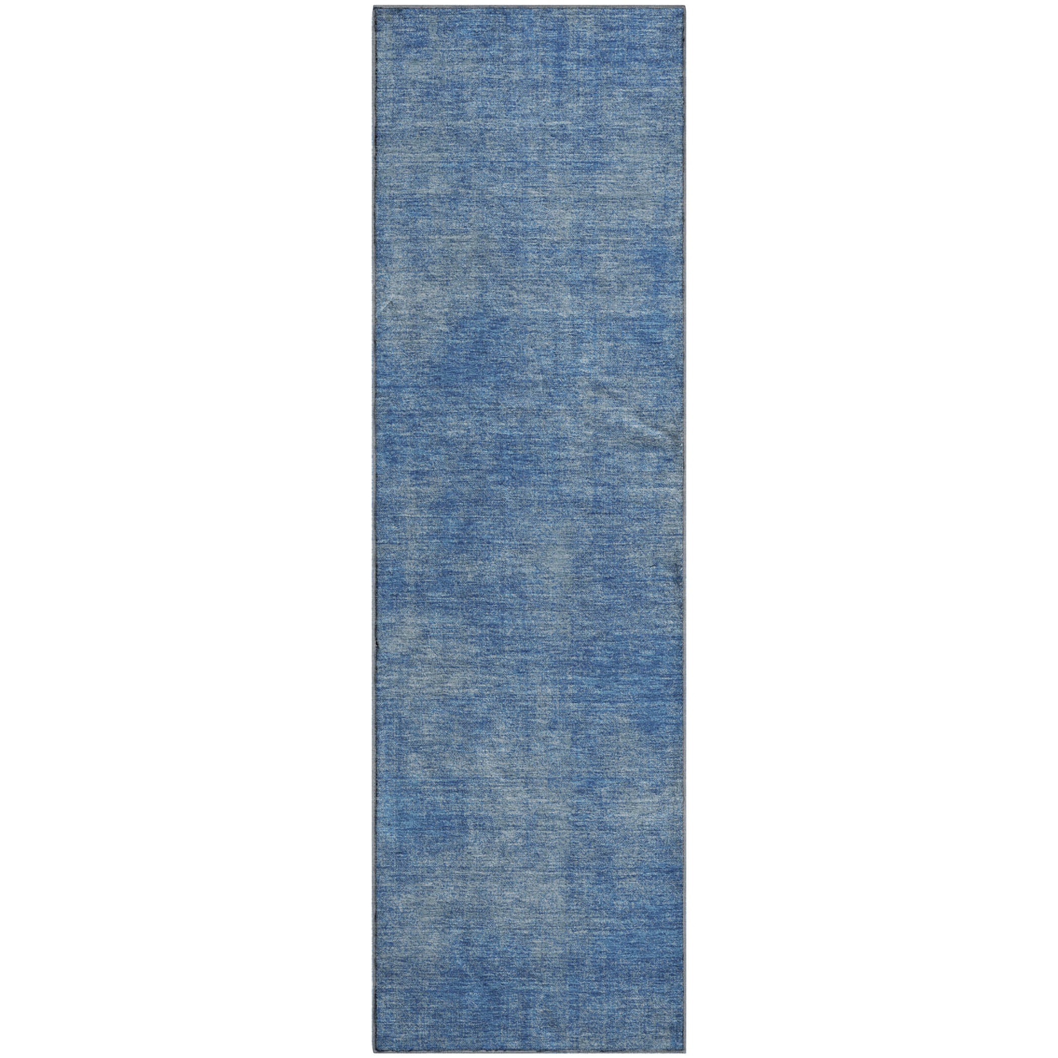 Rome Machine Washable Transitional Blue Rug 2'3" x 7'6" #shape_Runner