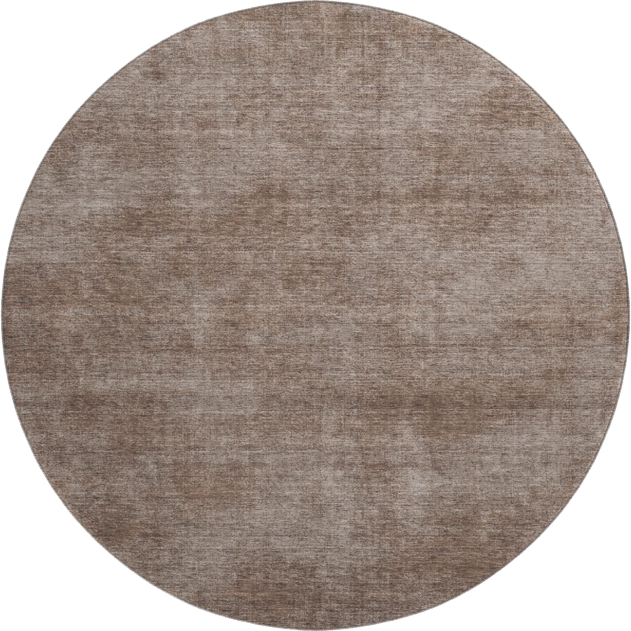 Rome Machine Washable Transitional Brown Rug 8' x 8' #shape_Round