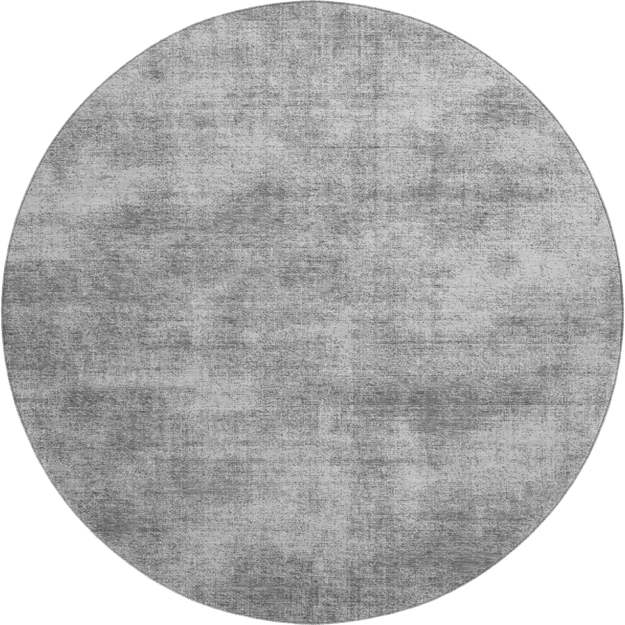 Rome Machine Washable Transitional Gray Rug 8' x 8' #shape_Round