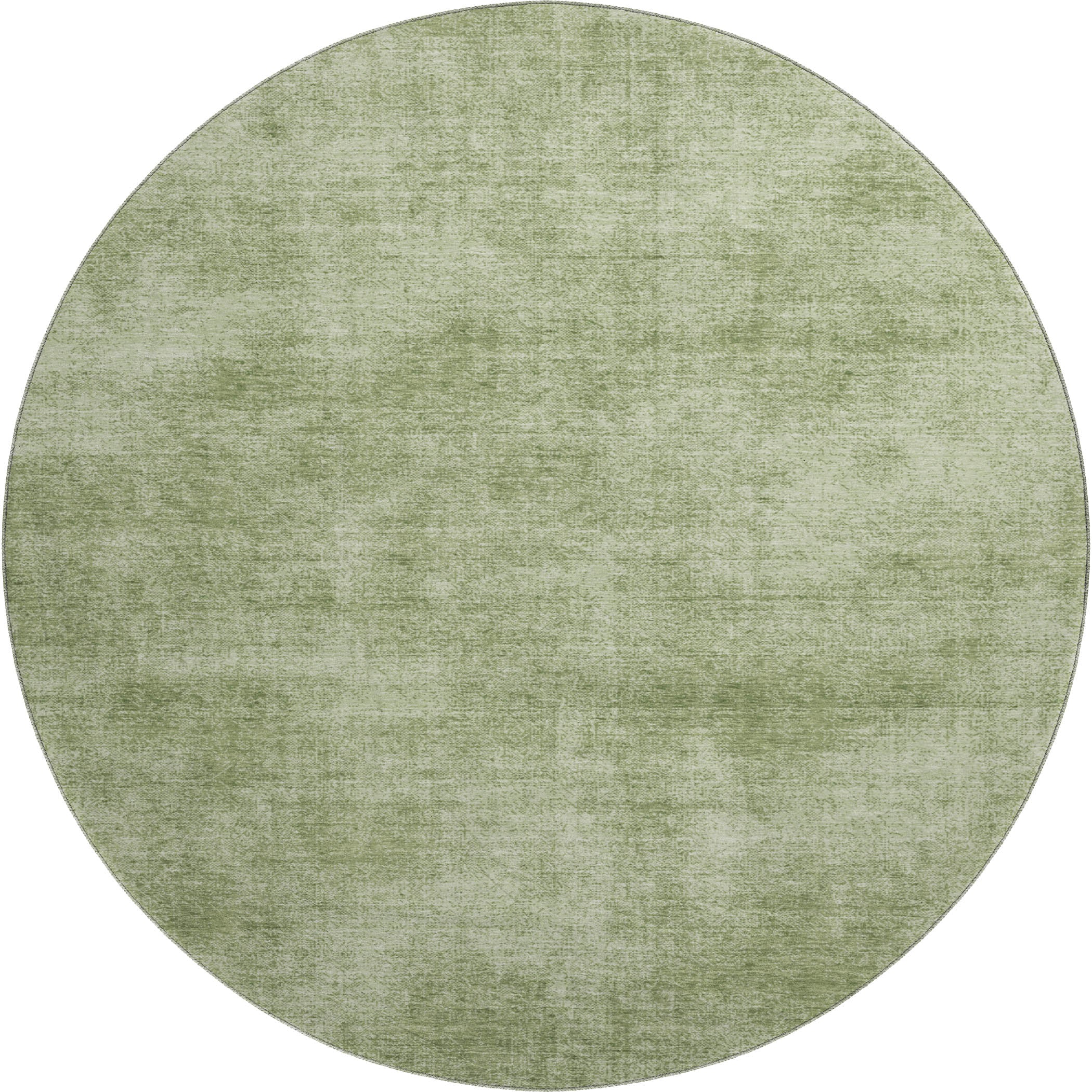 Rome Machine Washable Transitional Green Rug 8' x 8' #shape_Round