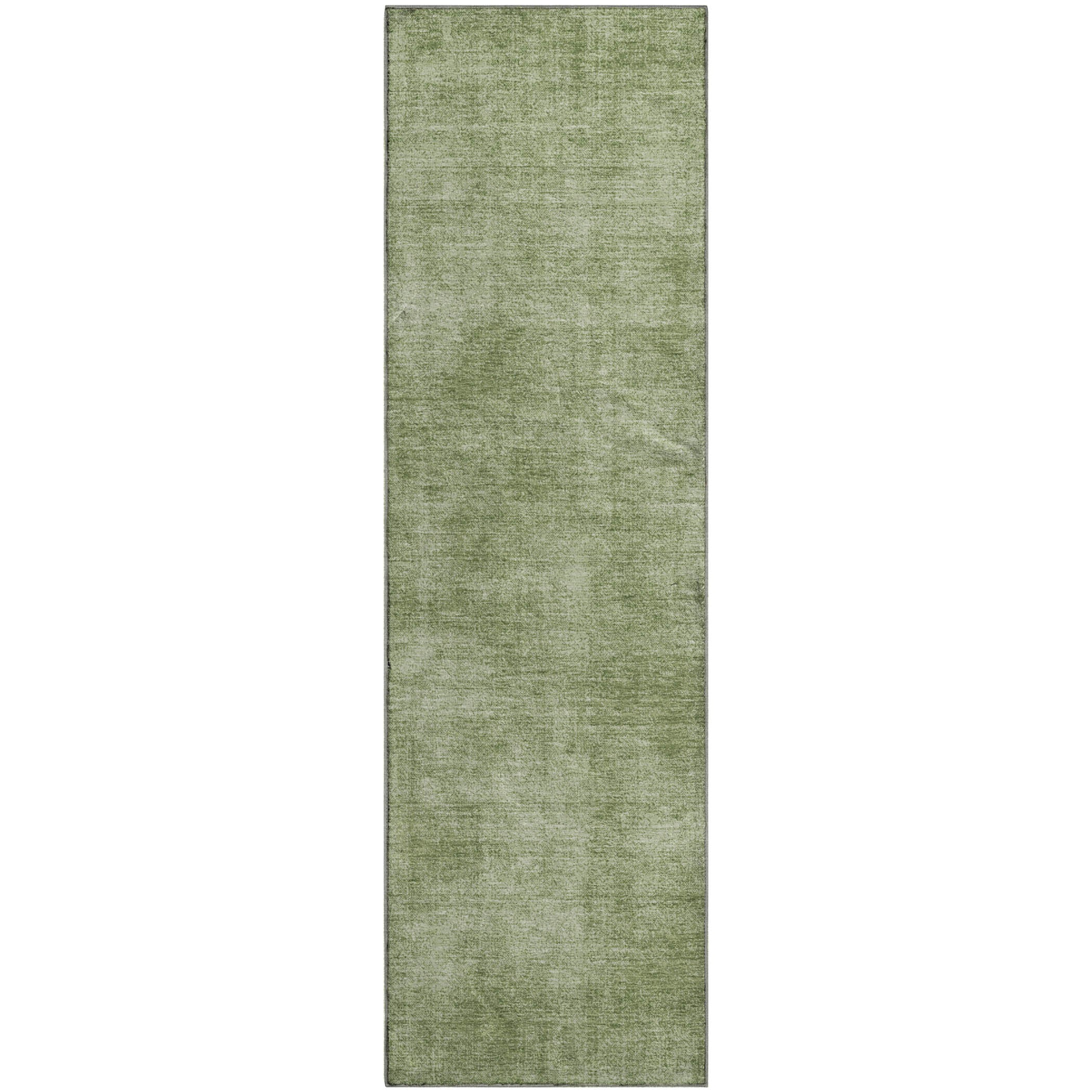 Rome Machine Washable Transitional Green Rug 2'3" x 7'6" #shape_Runner