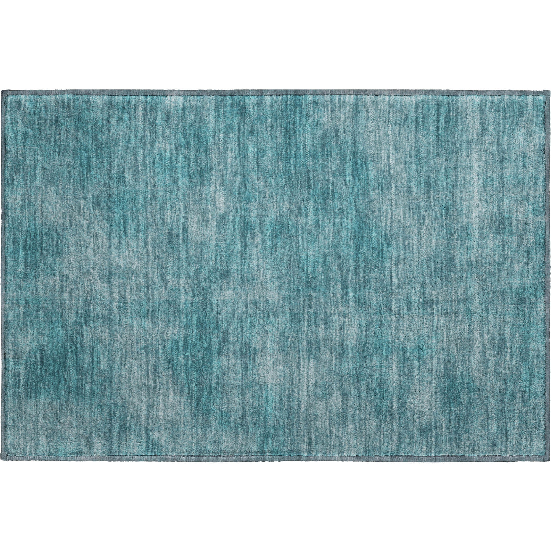 Rome Machine Washable Transitional Teal Rug 1'8" x 2'6" #shape_Rectangle