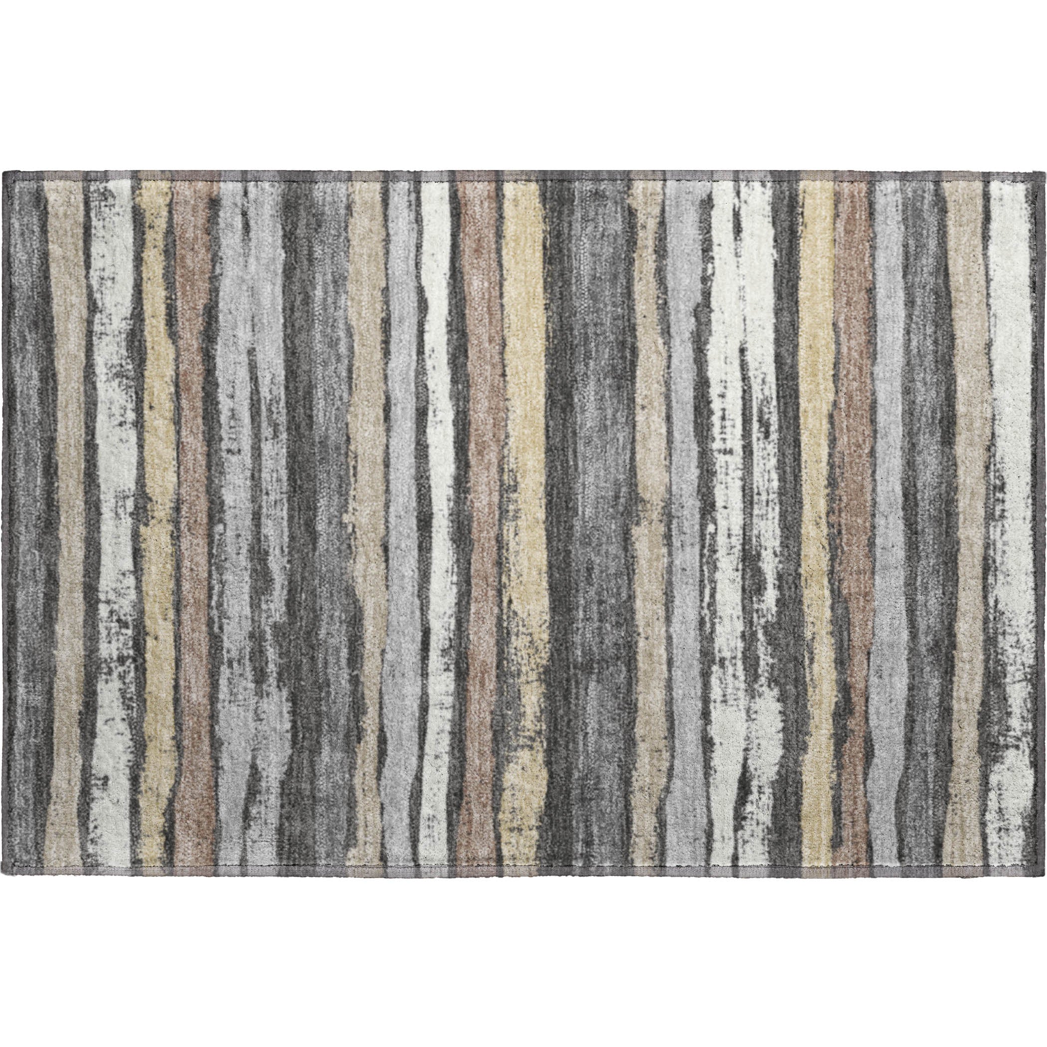 Budapest Machine Washable Transitional Charcoal Gray Rug 1'8" x 2'6" #shape_Rectangle