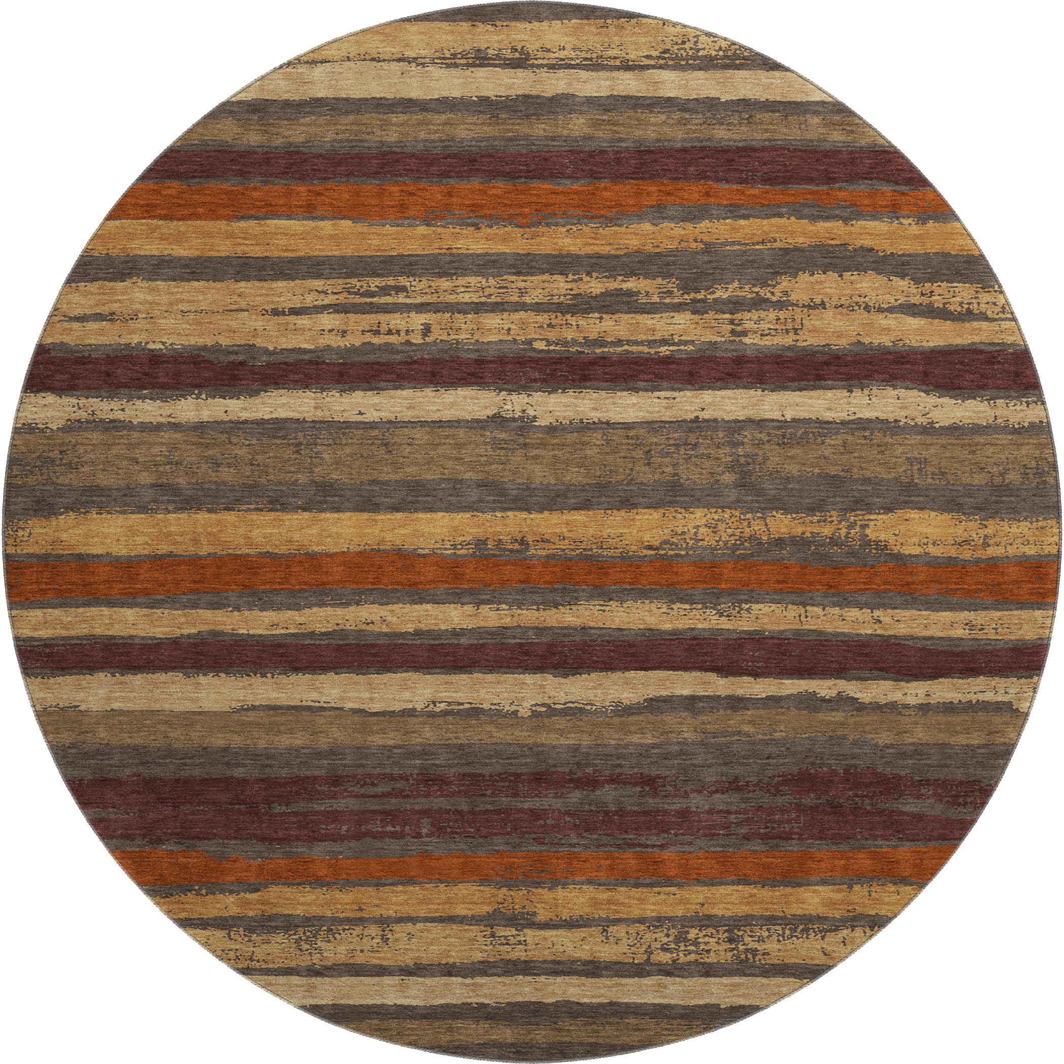 Budapest Machine Washable Transitional Chocolate Brown Rug 8' x 8' #shape_Round