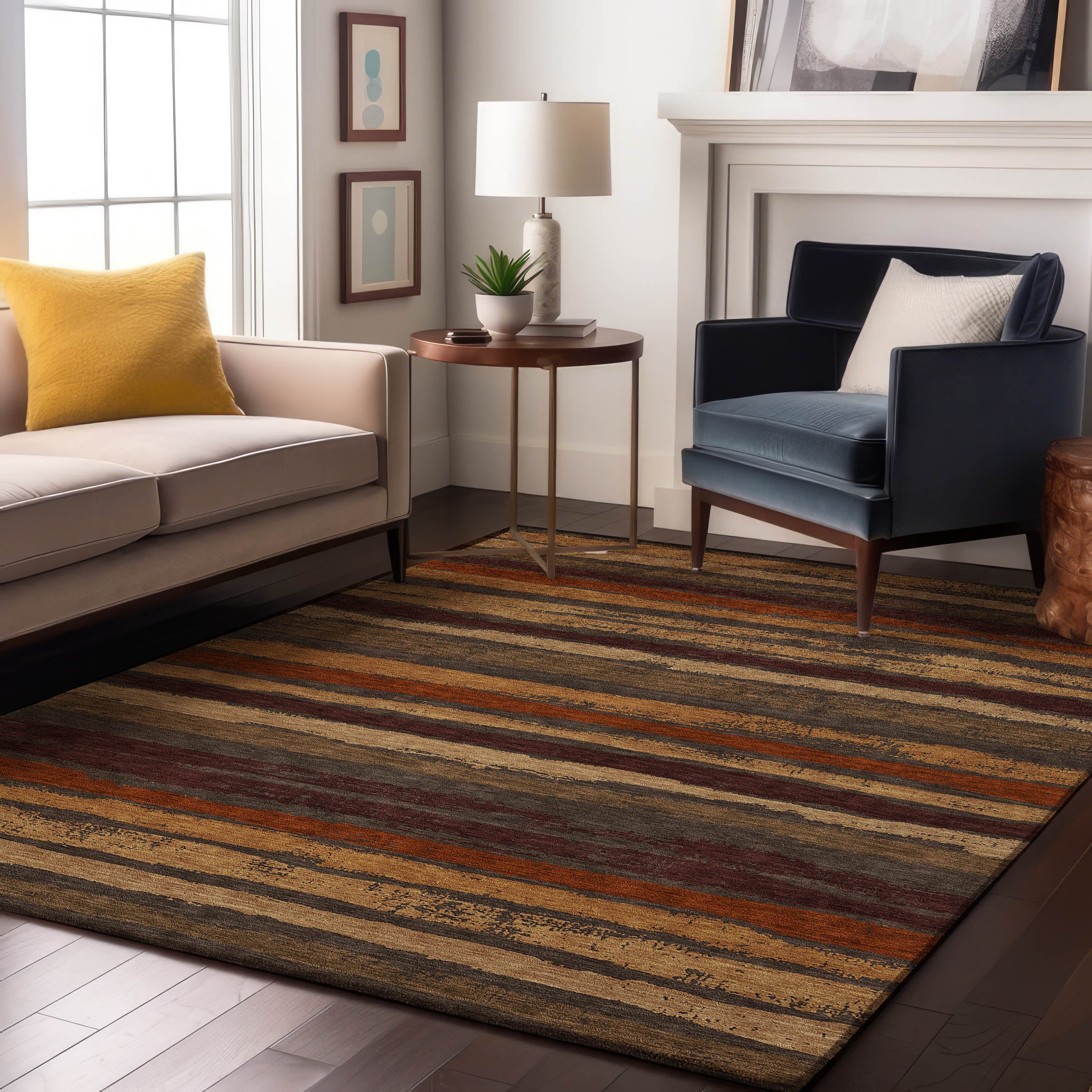 Budapest Machine Washable Transitional Chocolate Brown Rug 2'6" x 3'10" #shape_Rectangle