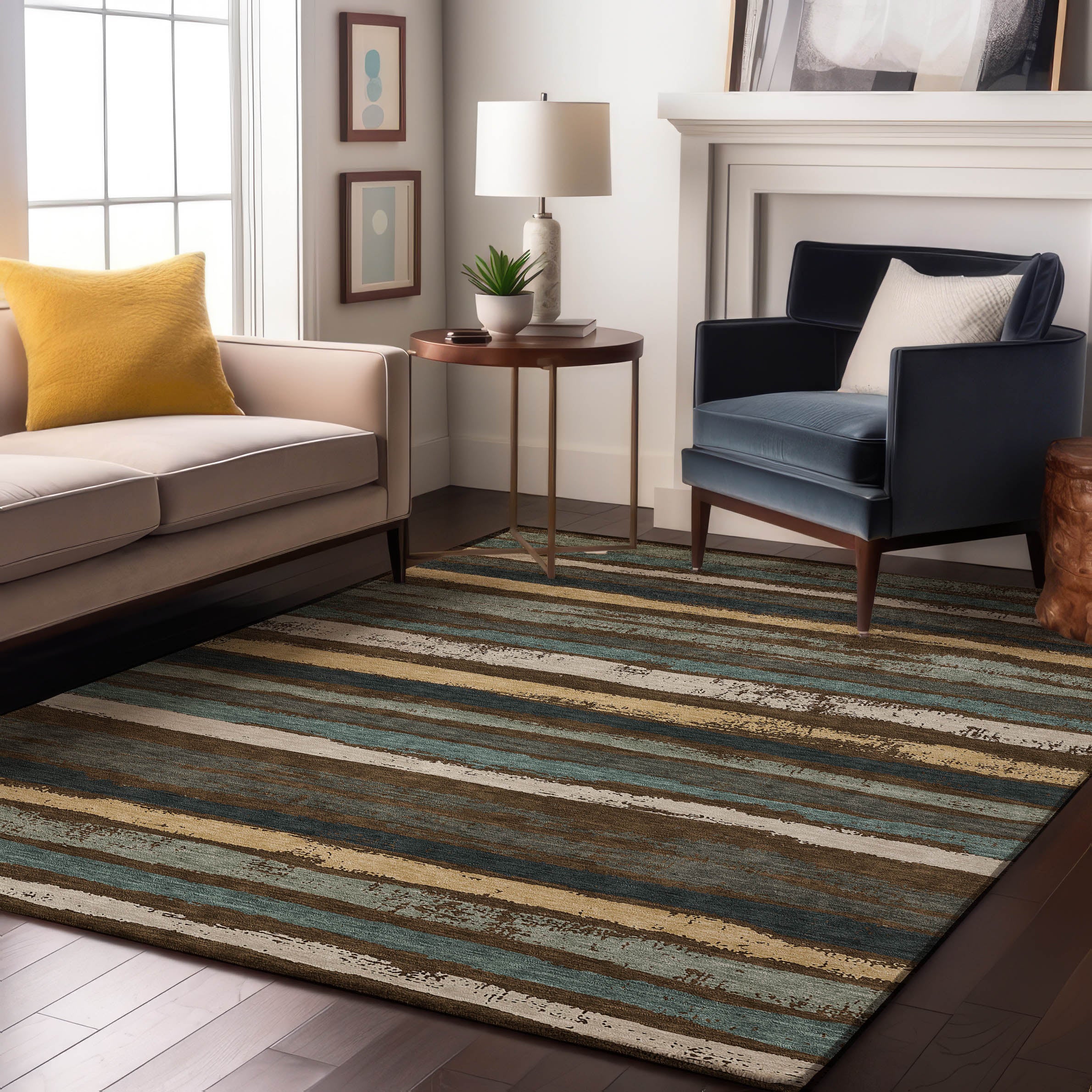Budapest Machine Washable Transitional Fudge Brown Rug 2'6" x 3'10" #shape_Rectangle