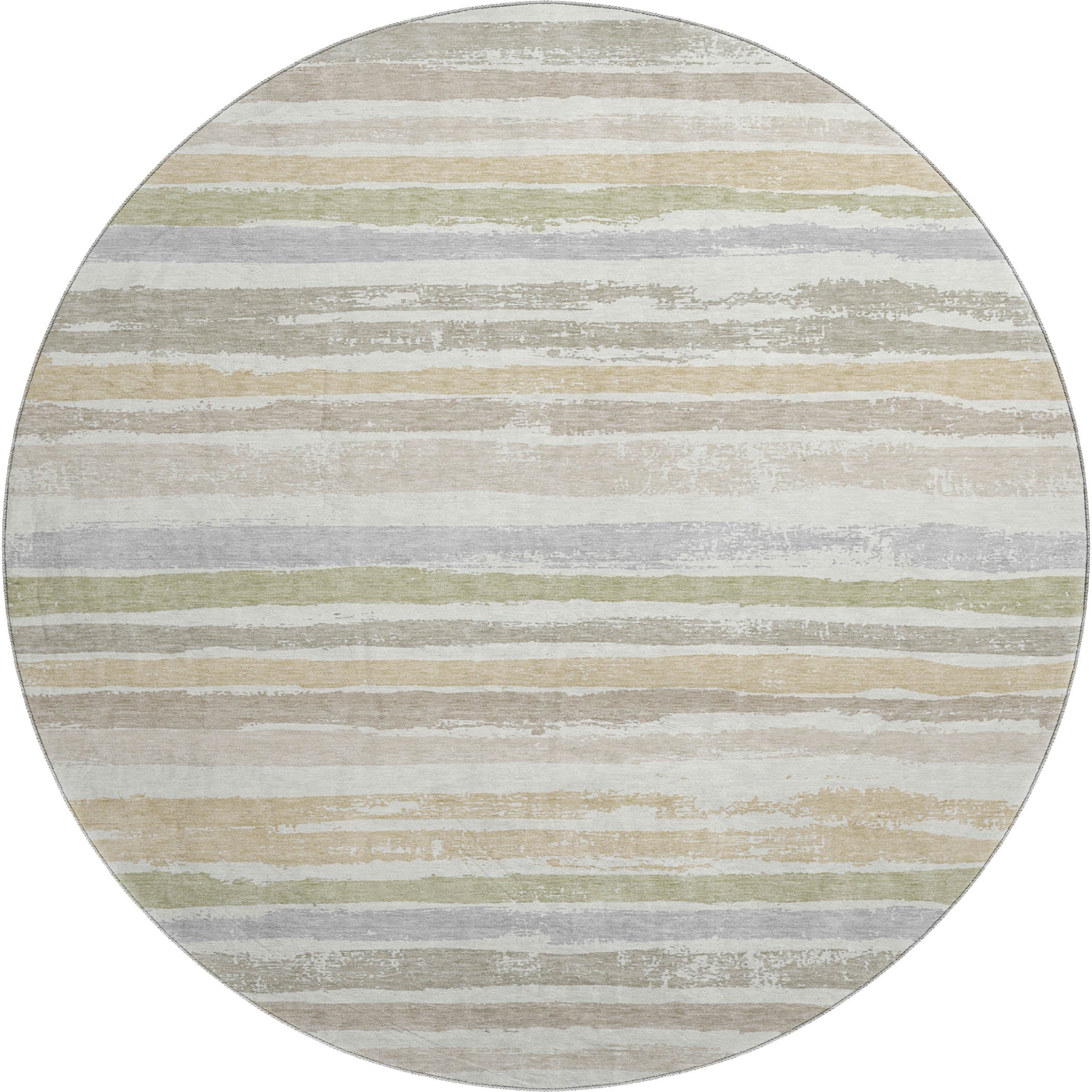 Budapest Machine Washable Transitional Ivory Rug 8' x 8' #shape_Round