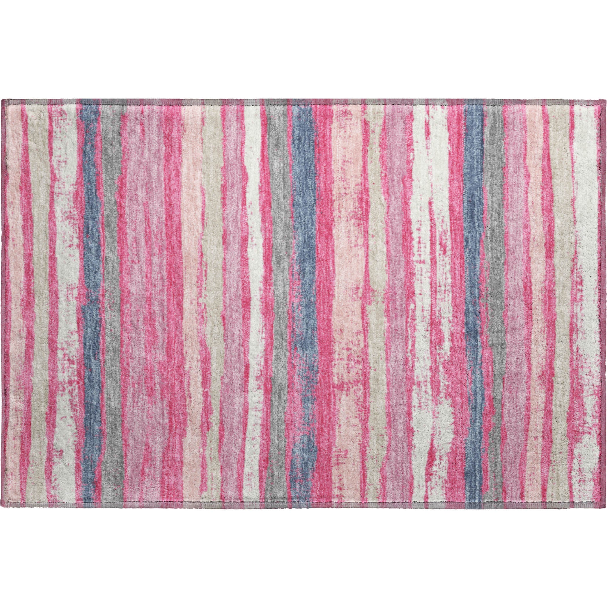 Budapest Machine Washable Transitional Pink Rug 1'8" x 2'6" #shape_Rectangle