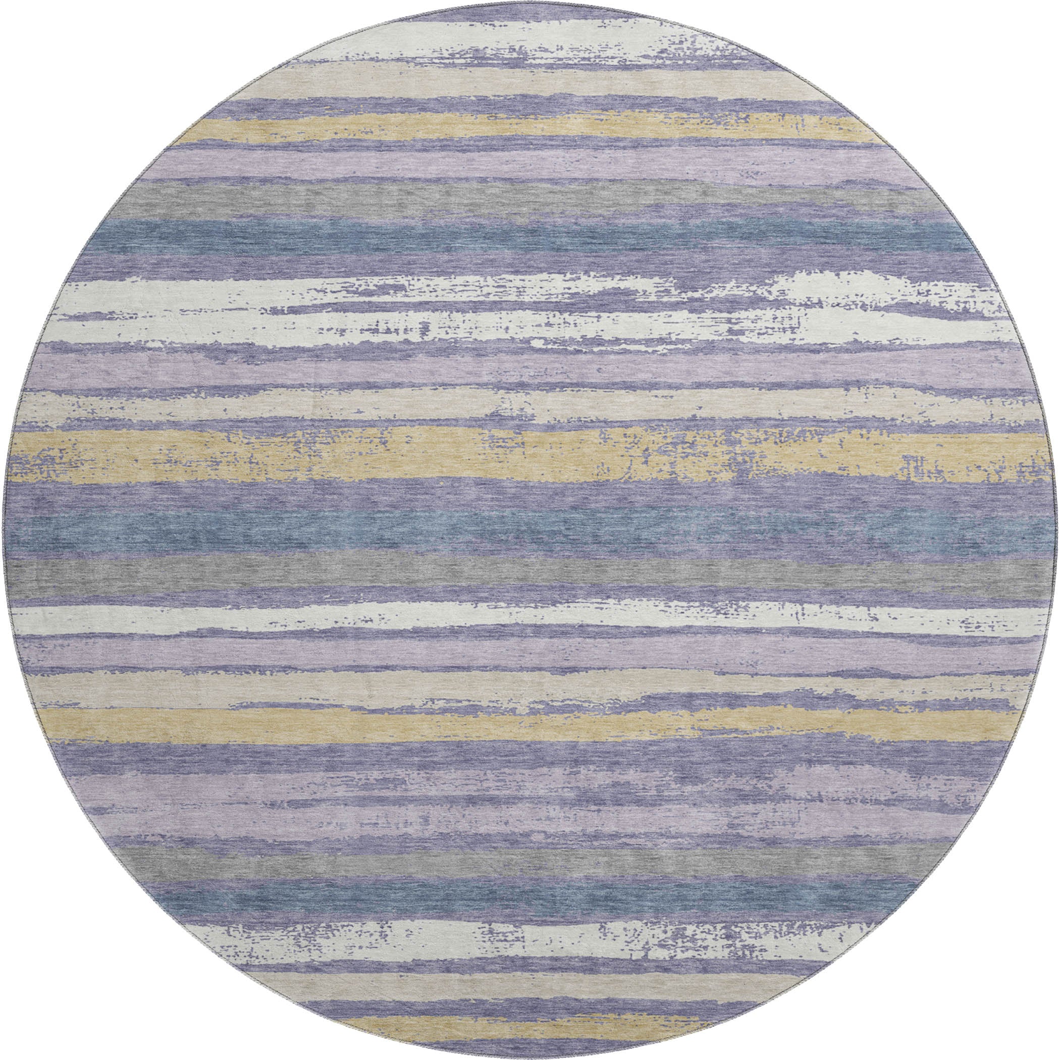 Budapest Machine Washable Transitional Purple Rug 8' x 8' #shape_Round