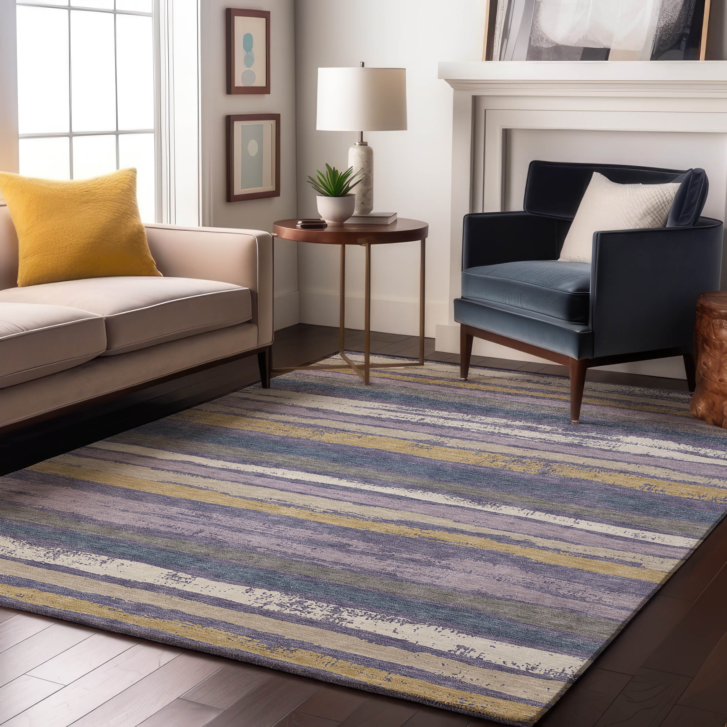 Budapest Machine Washable Transitional Purple Rug 2'6" x 3'10" #shape_Rectangle