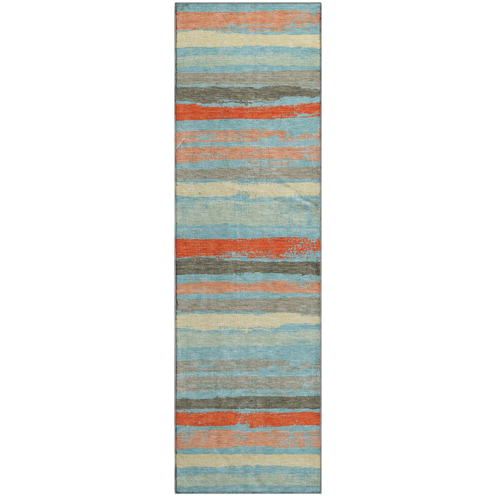 Budapest Machine Washable Transitional Sky Blue Rug 2'3" x 7'6" #shape_Runner